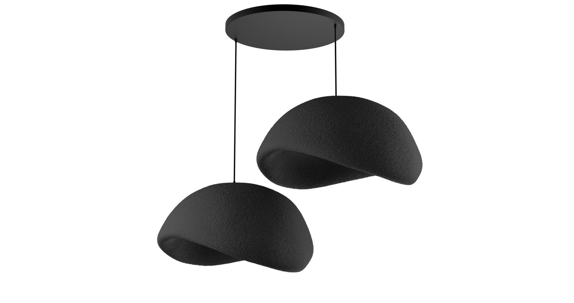 2-Flammig Wabi Sabi Driftgrains Pendelleuchte Schwarz