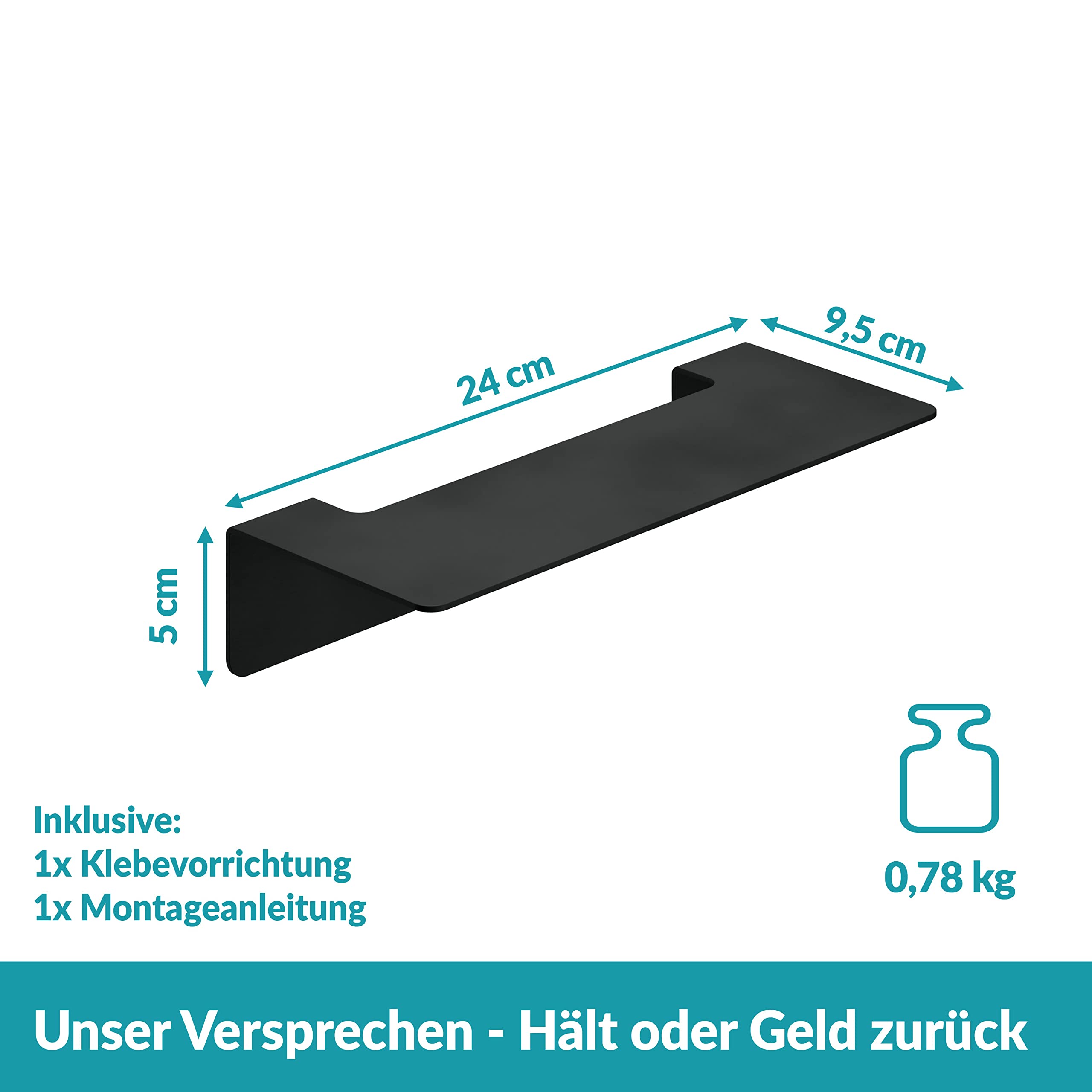 Badablage Edelstahl Schwarz