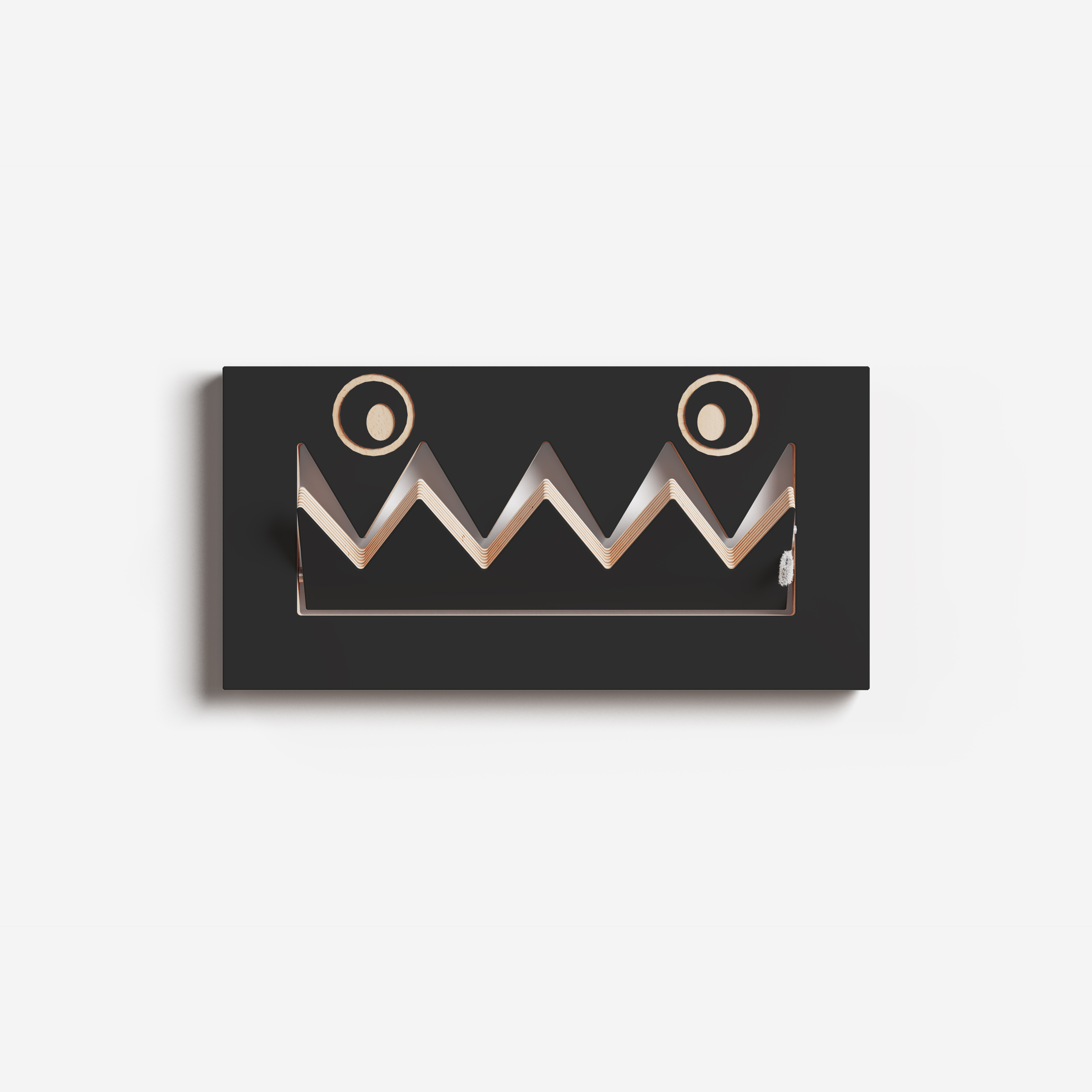 Fläpps Garderobe Monsterhäng Schwarz 40 x 20cm
