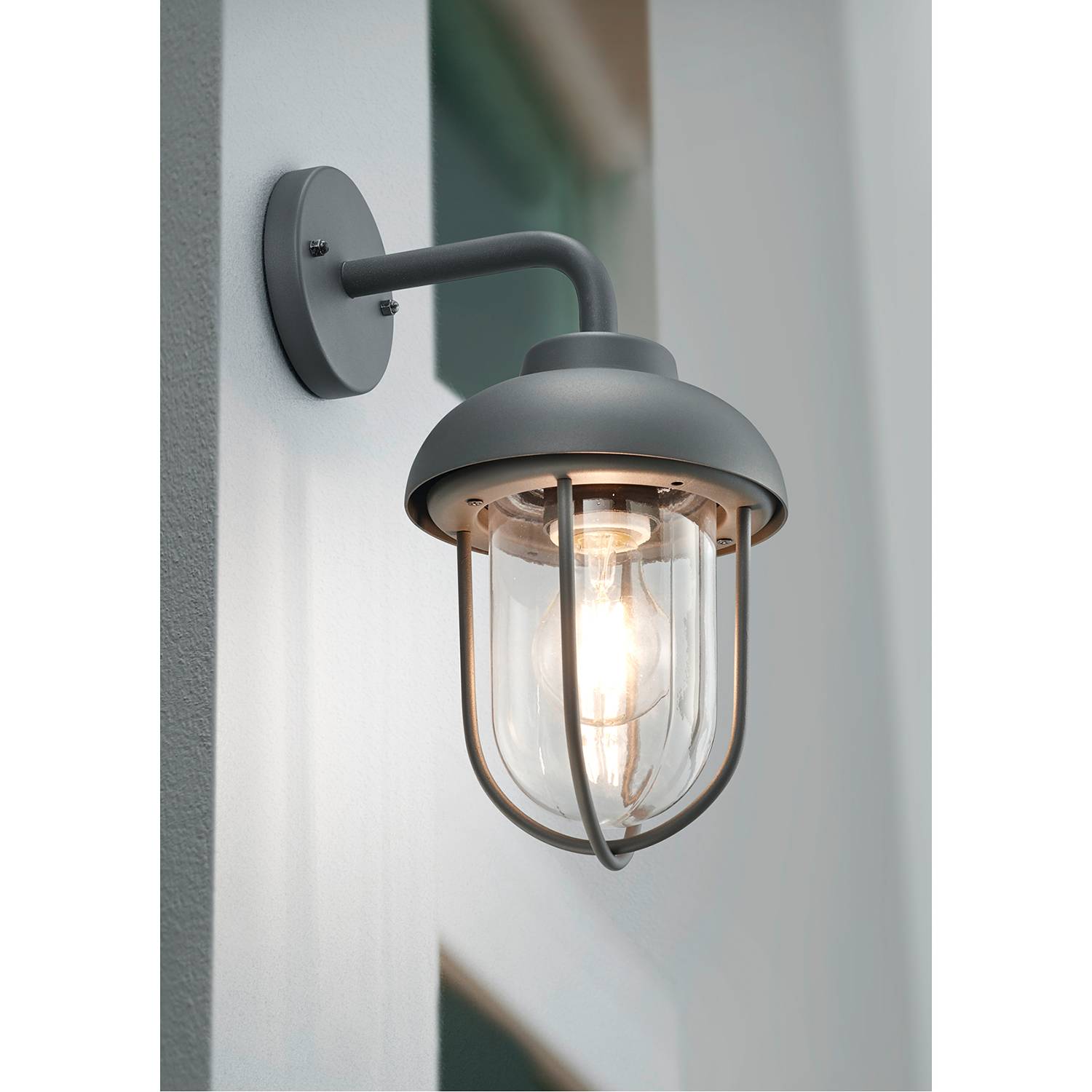 Duero Wandleuchte Klarglas Aluminium 1-flammig Anthrazit
