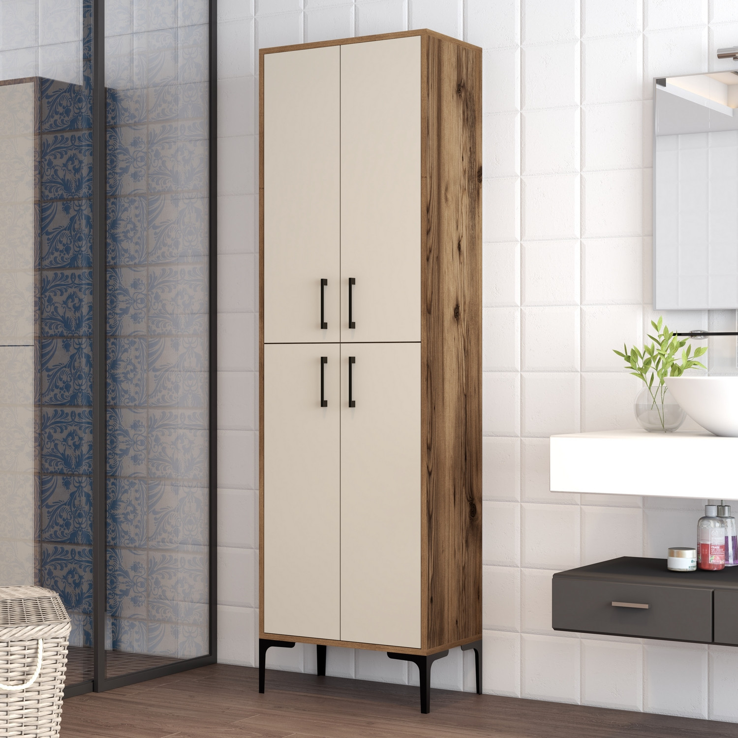 Benta Schrank Walnussbraun Creme