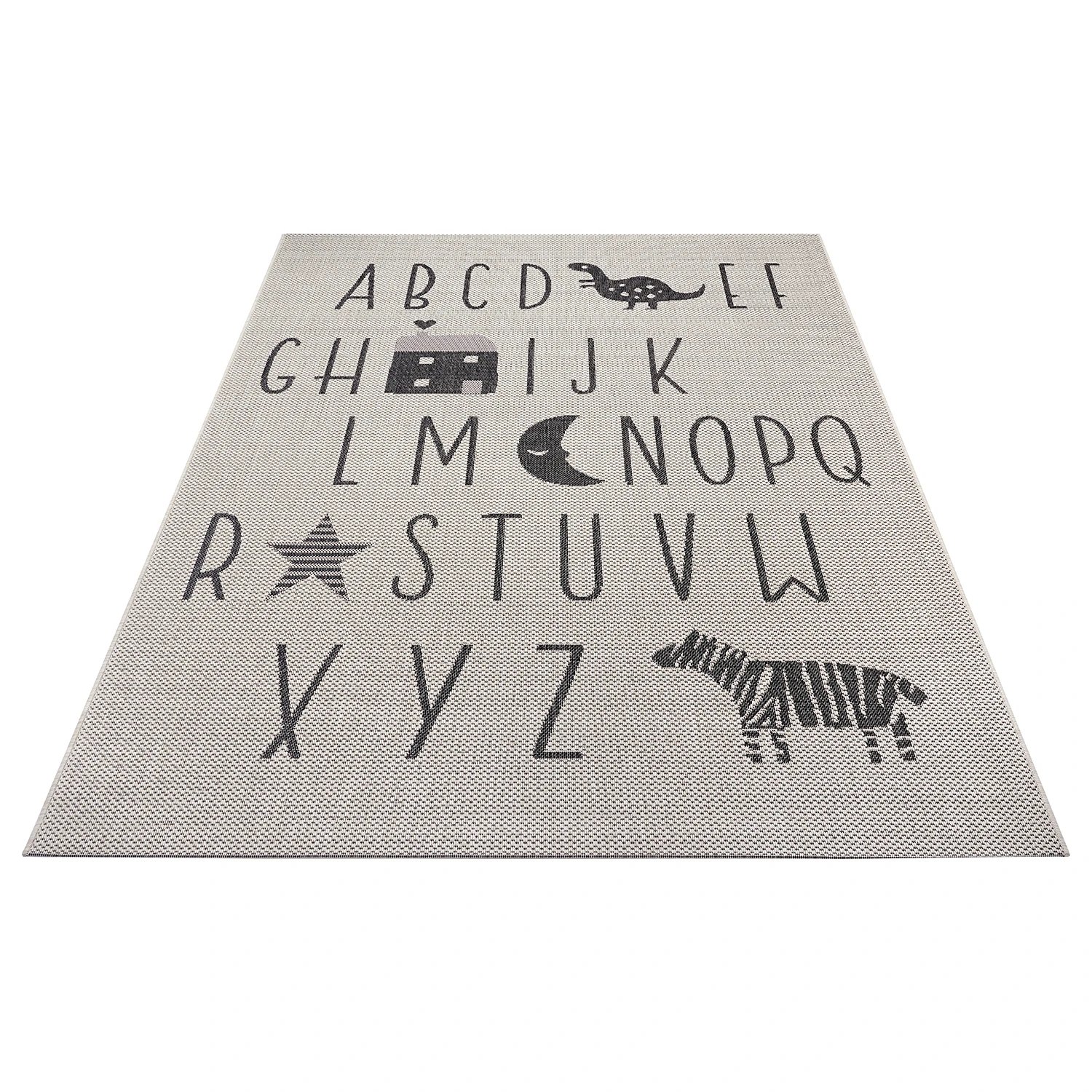 Teppich Textil Beige Gemustert