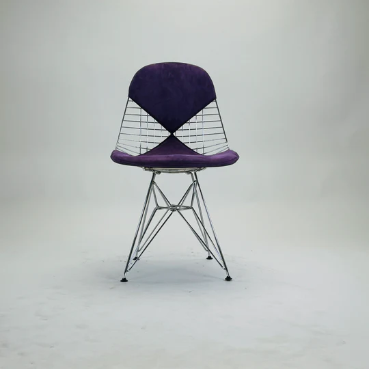 Eames Wire Chair DKR mit Polster Violett