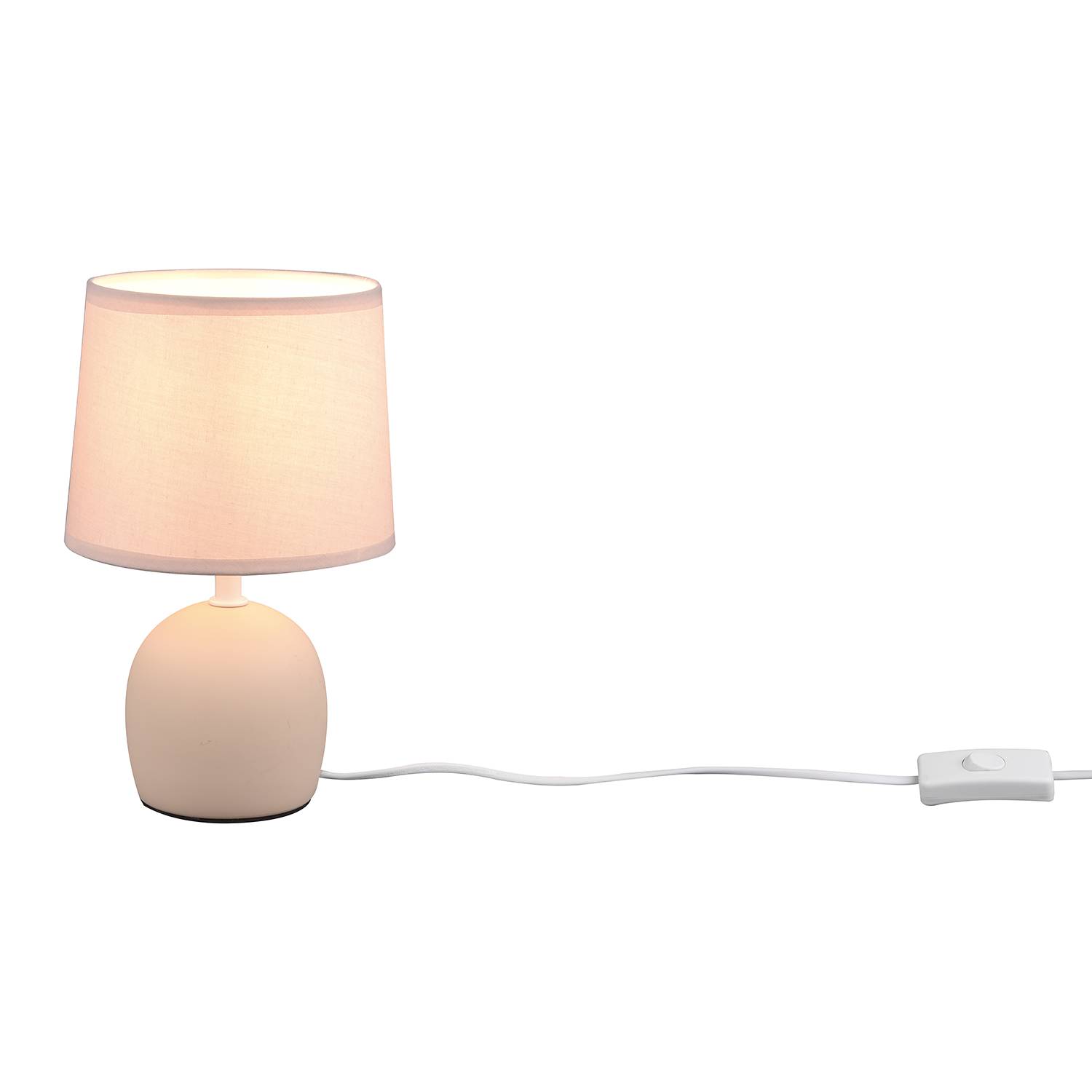 Tischleuchte Malu Mischgewebe Keramik Beige