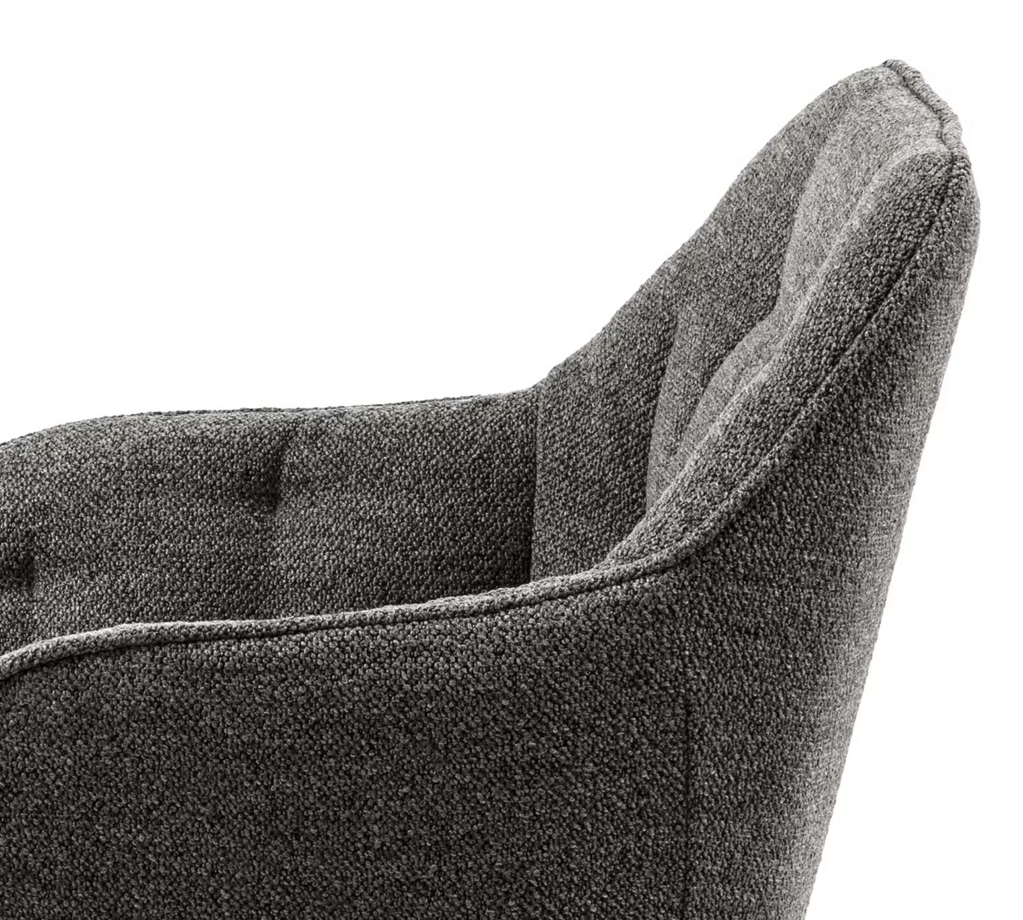 2x Armchair Bouclé Anthracite