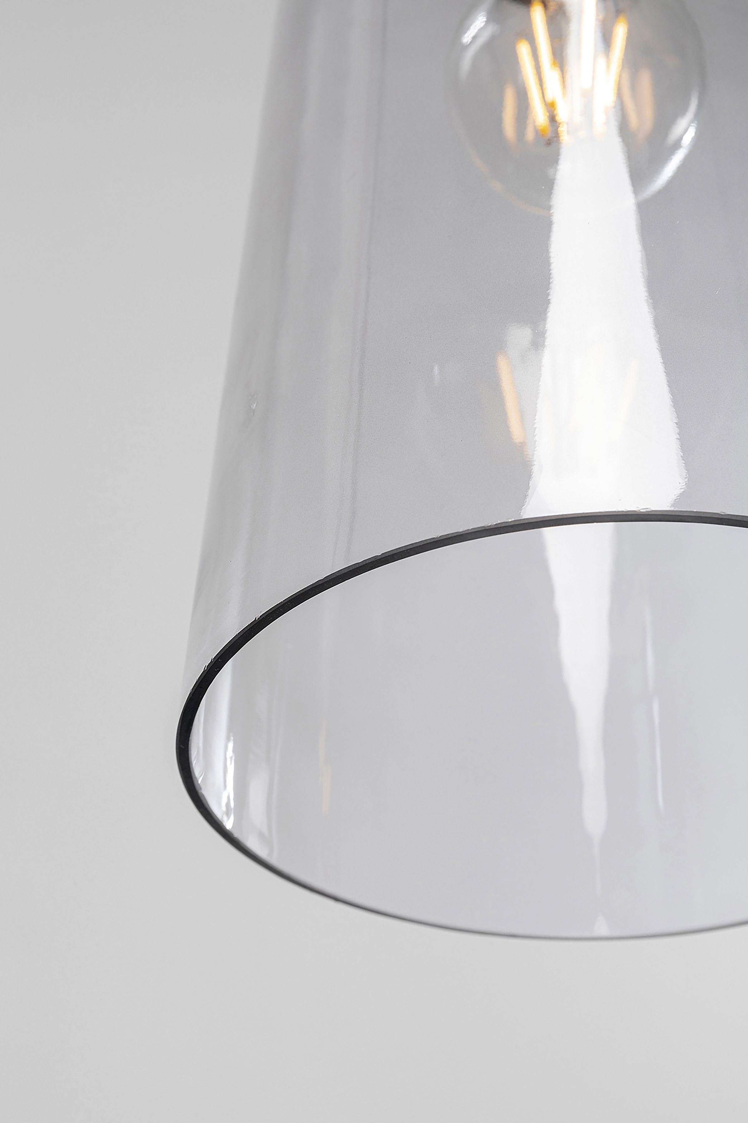 Melange Typ A Pendelleuchte Stahl Klarglas Grau Braun