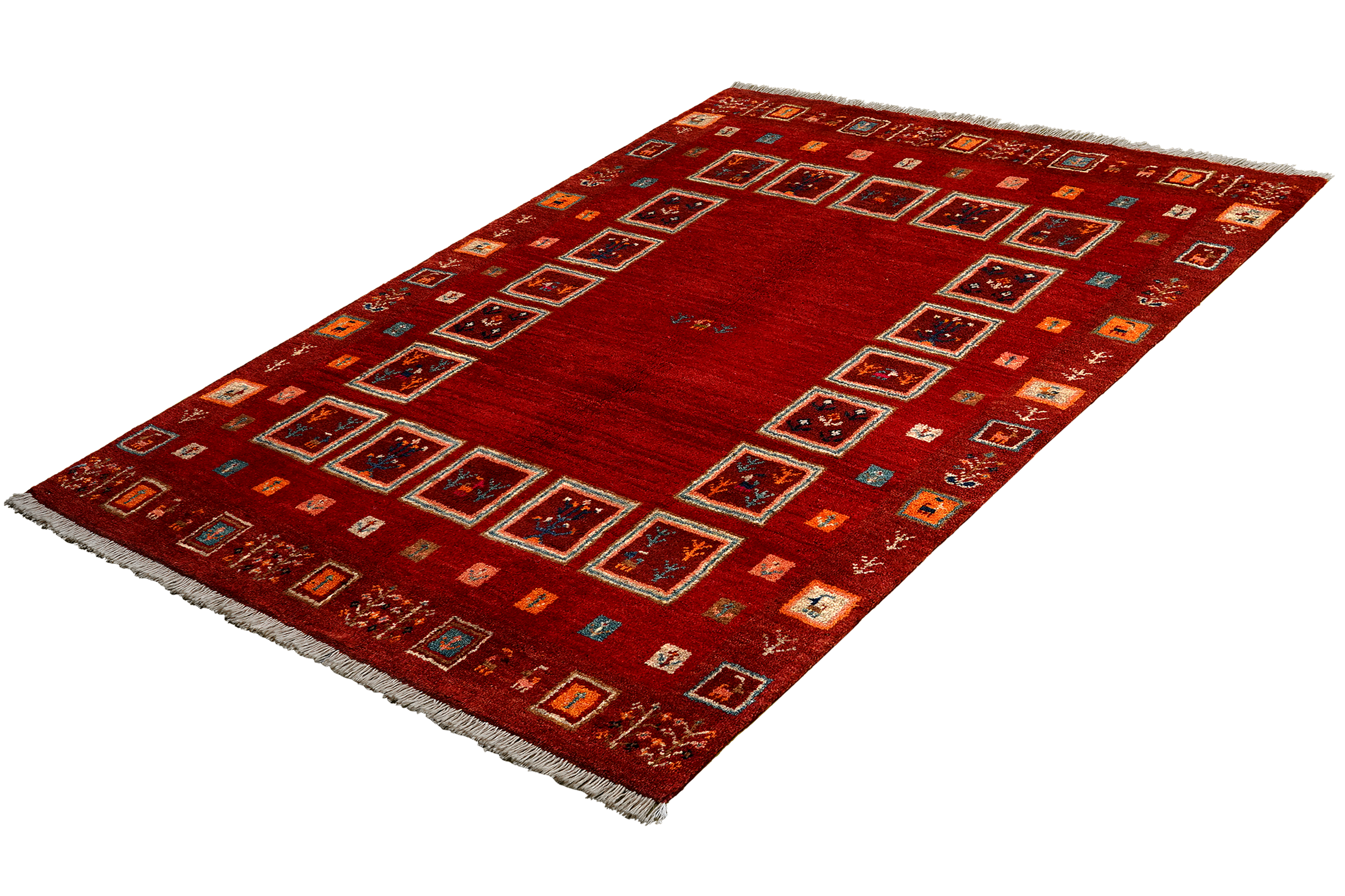 Tappeto Gabbeh Rizbaf lana rosso