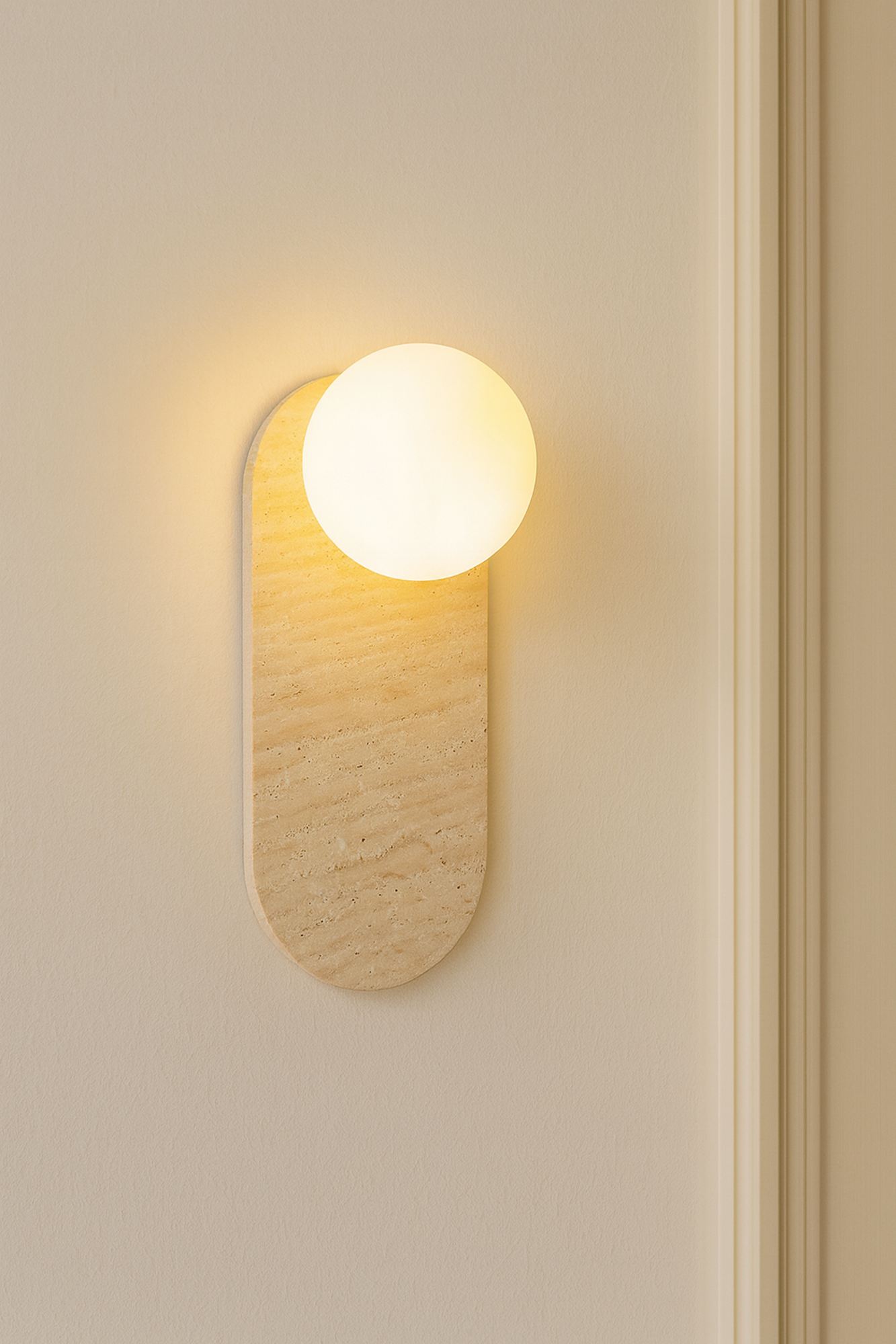 Tor Wall Lamp Travertine White