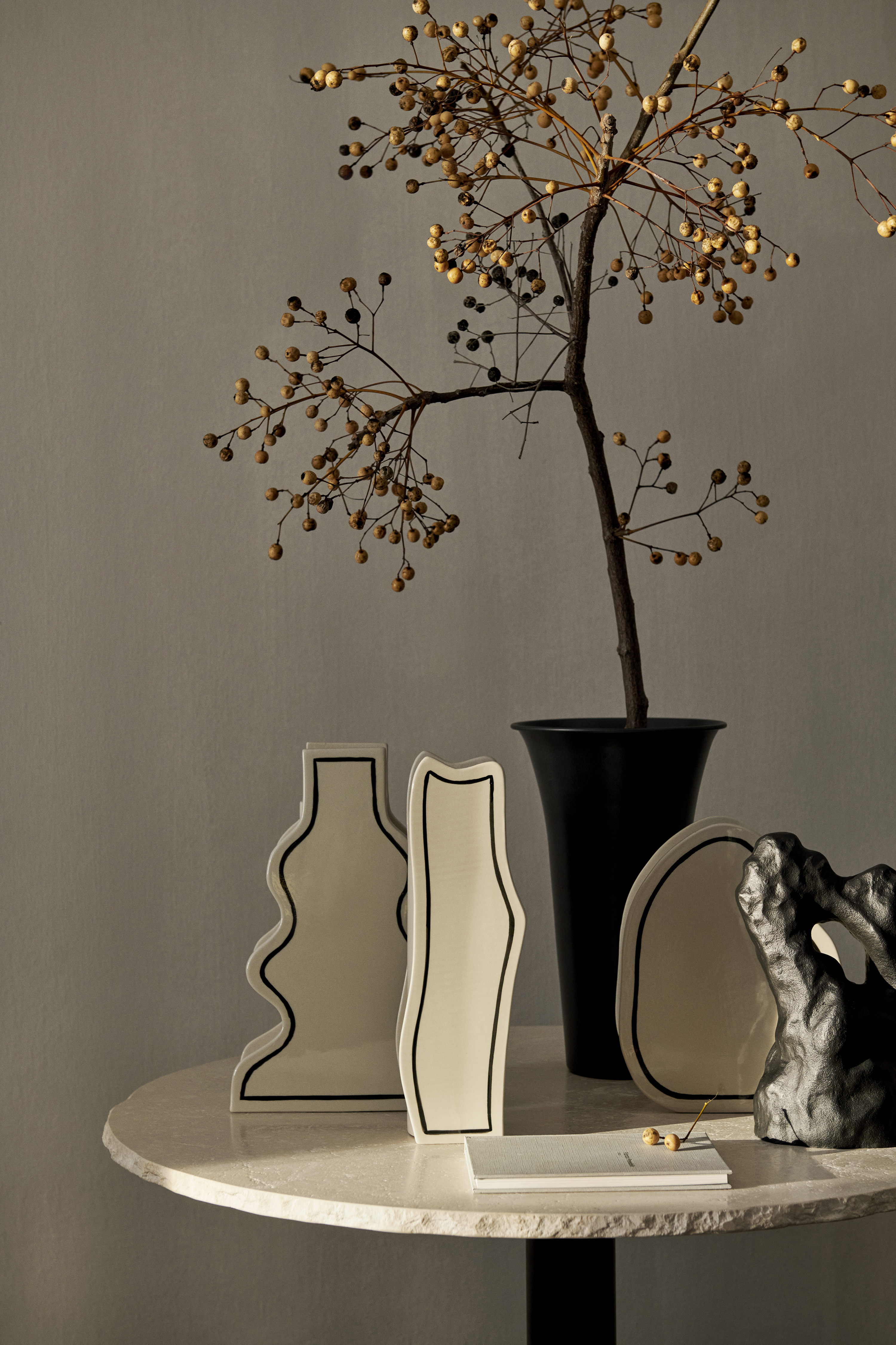 Spun Vase Aluminium Schwarz
