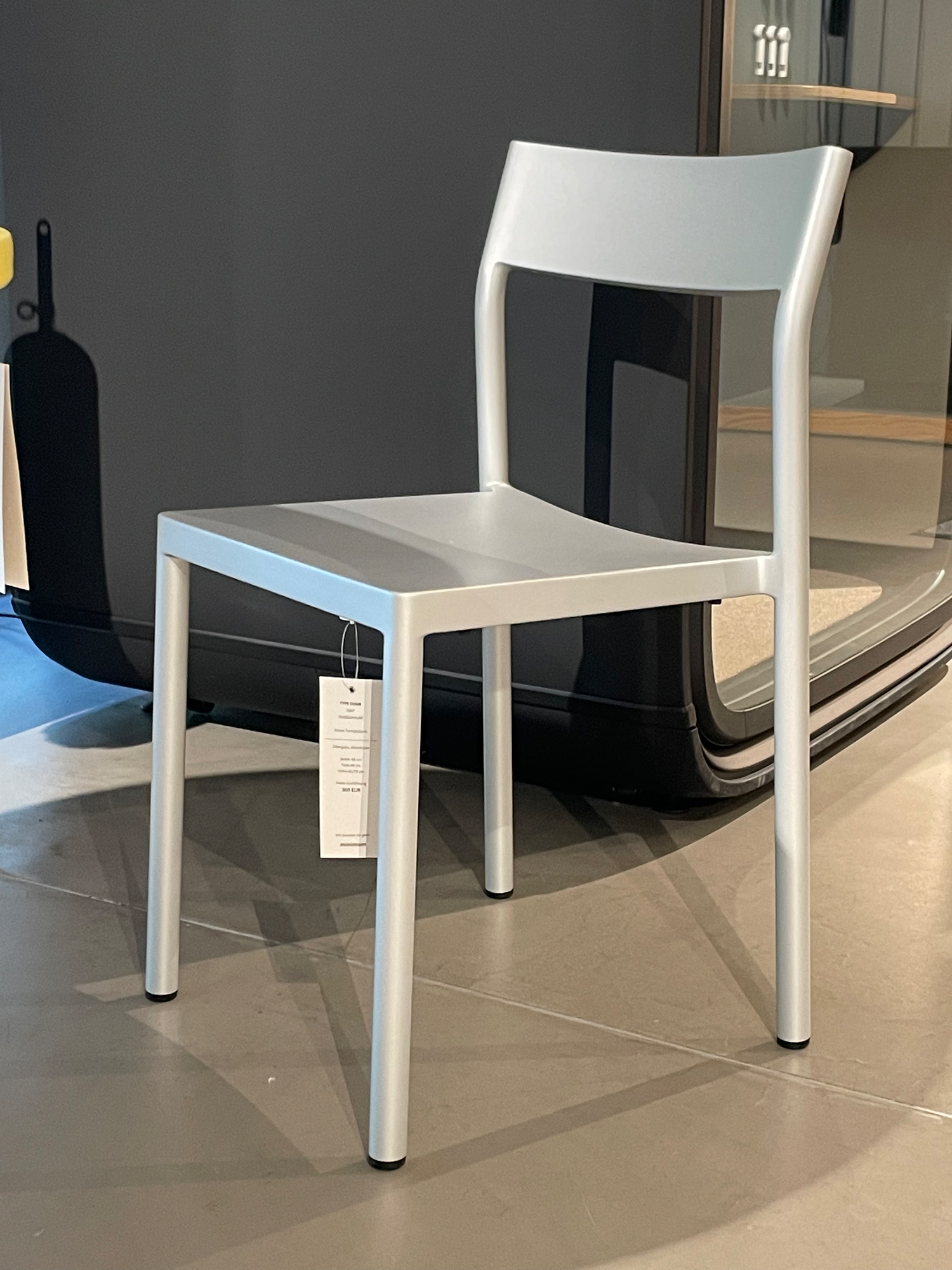2x Type Chair 2 Outdoorstühle Aluminium Silbergrau