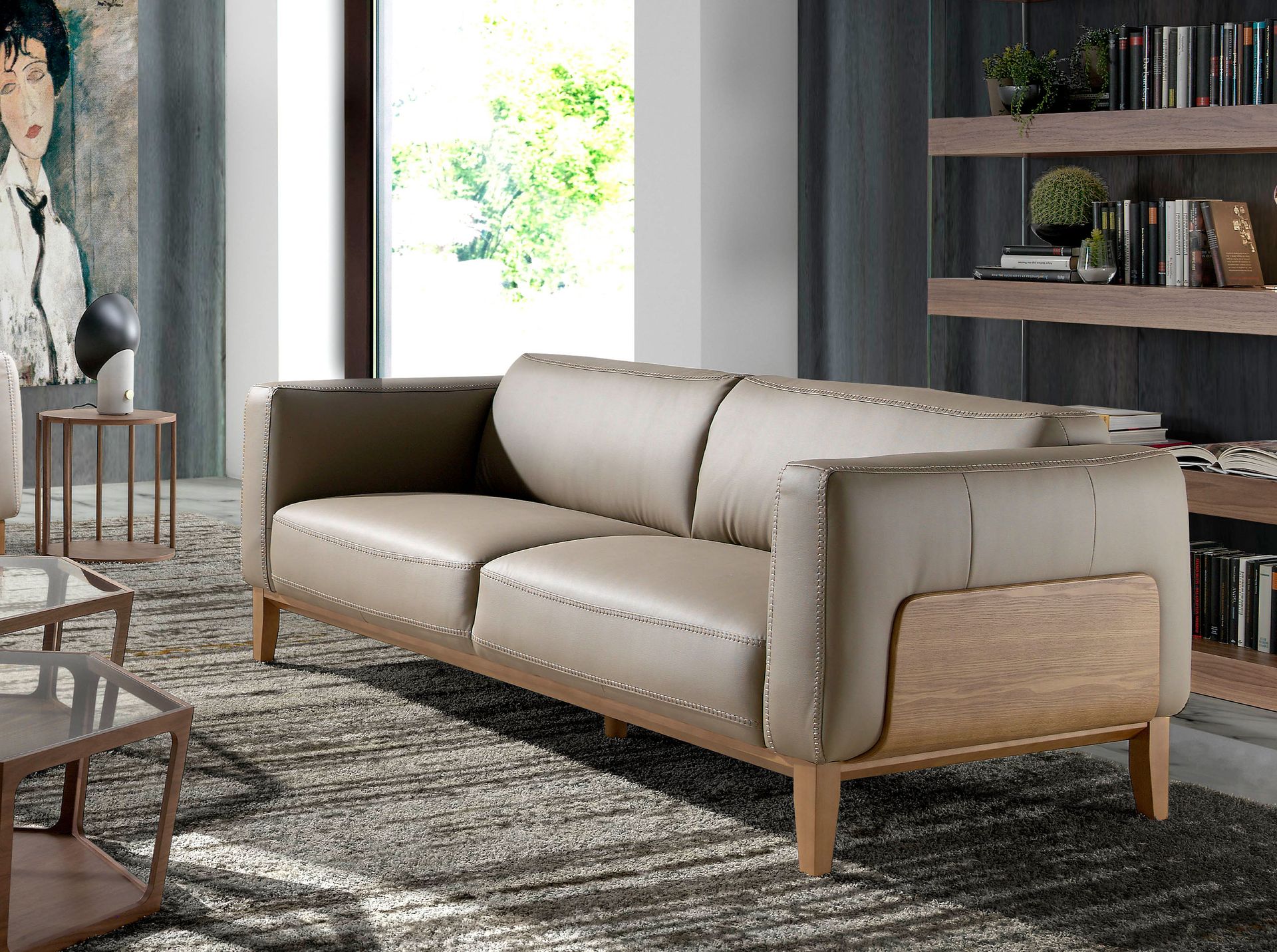 ANGEL CERDÁ 3 seater mink leather sofa