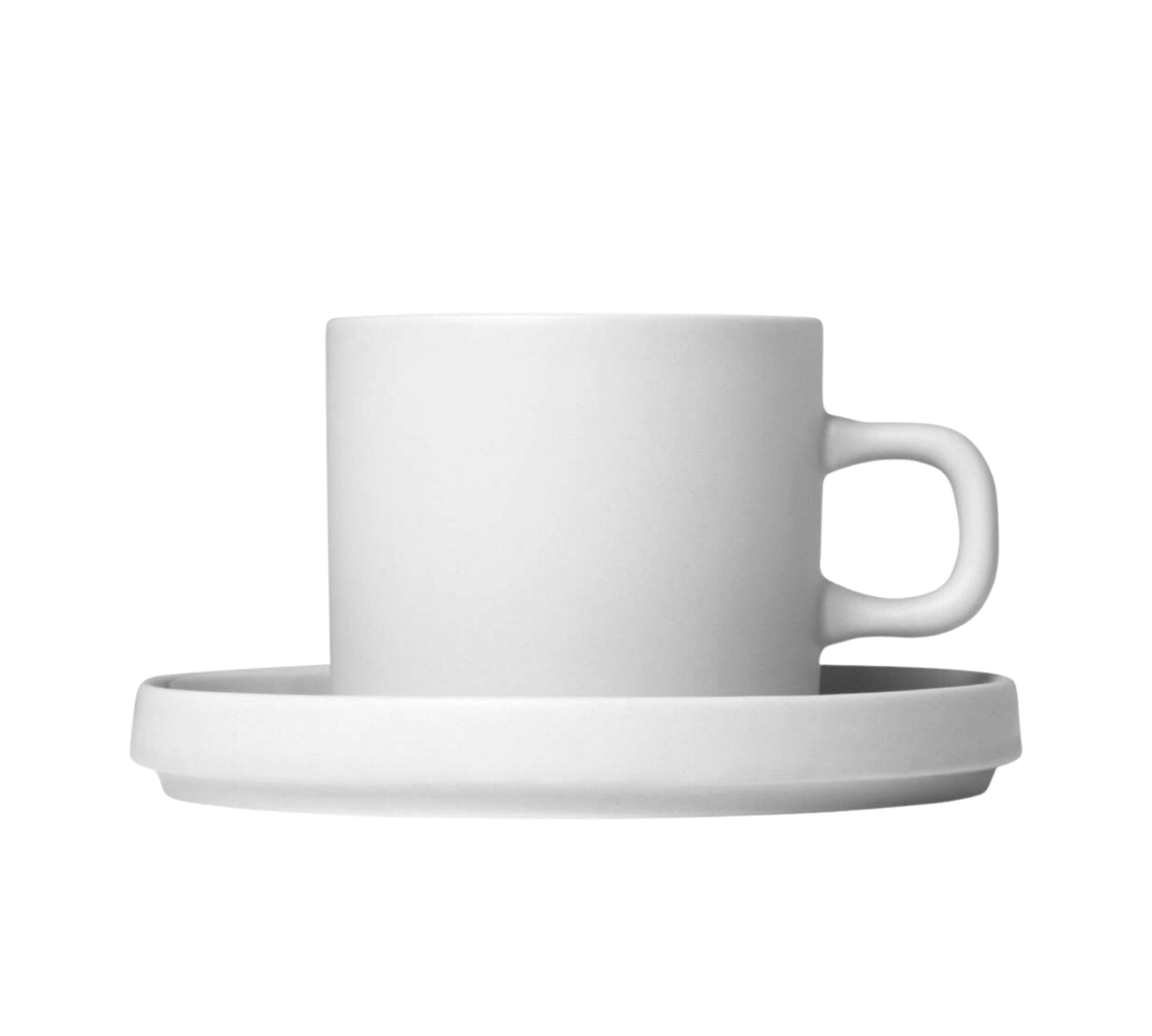 2x Pilar Kaffeetasse mit Untersetzer Moonbeam