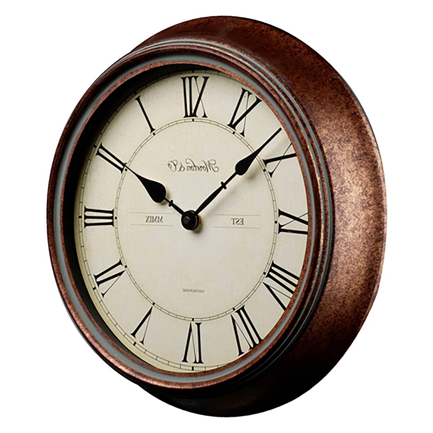 WT 7006 Wanduhr Metall Braun