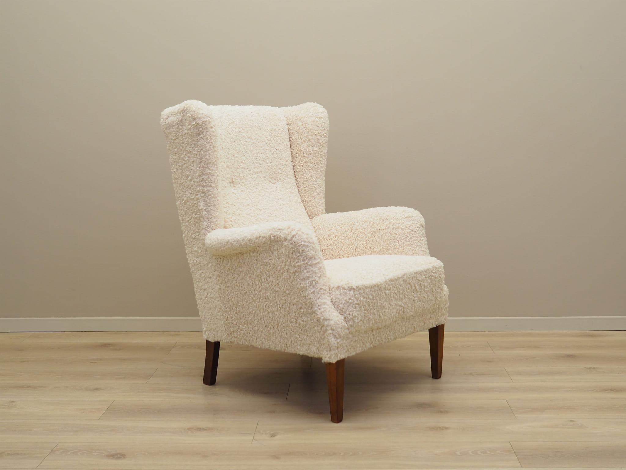 Armchair Textile Wood Cream 1960s