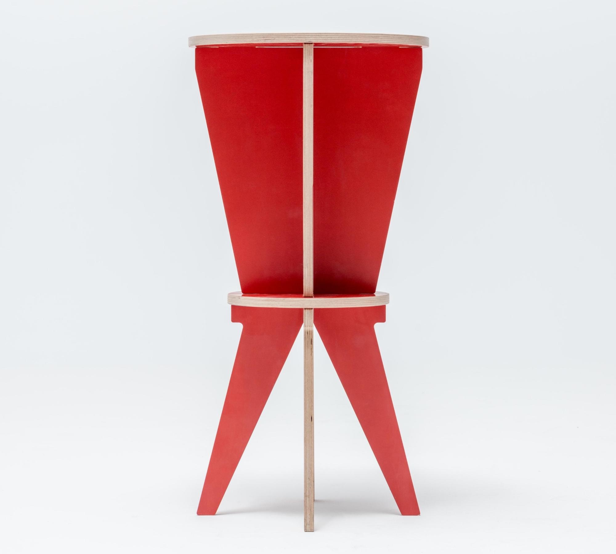 Hocker aus Handarbeit ST Stool Rot