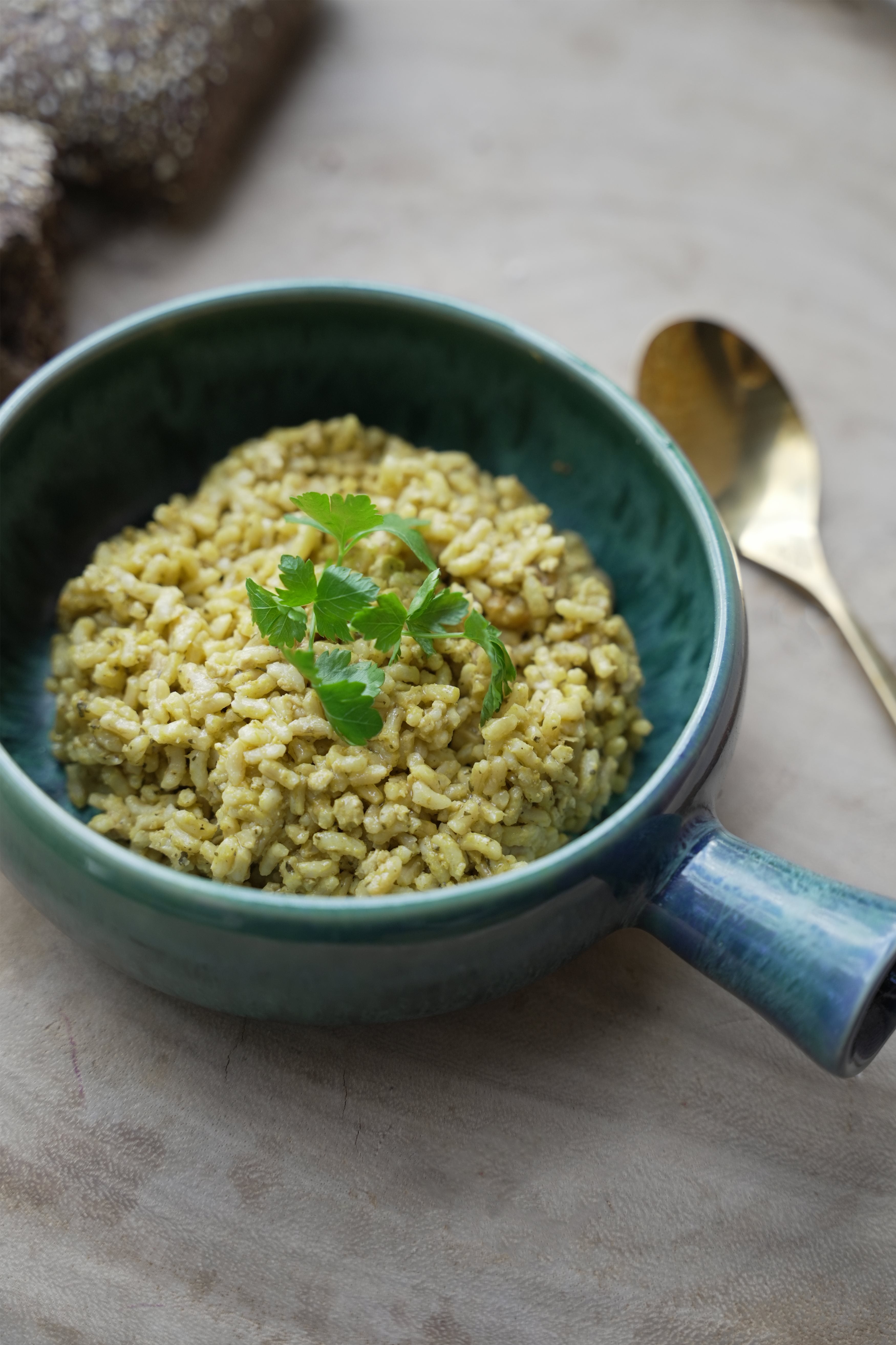 Aqua-Auflaufform mit Griff Blau