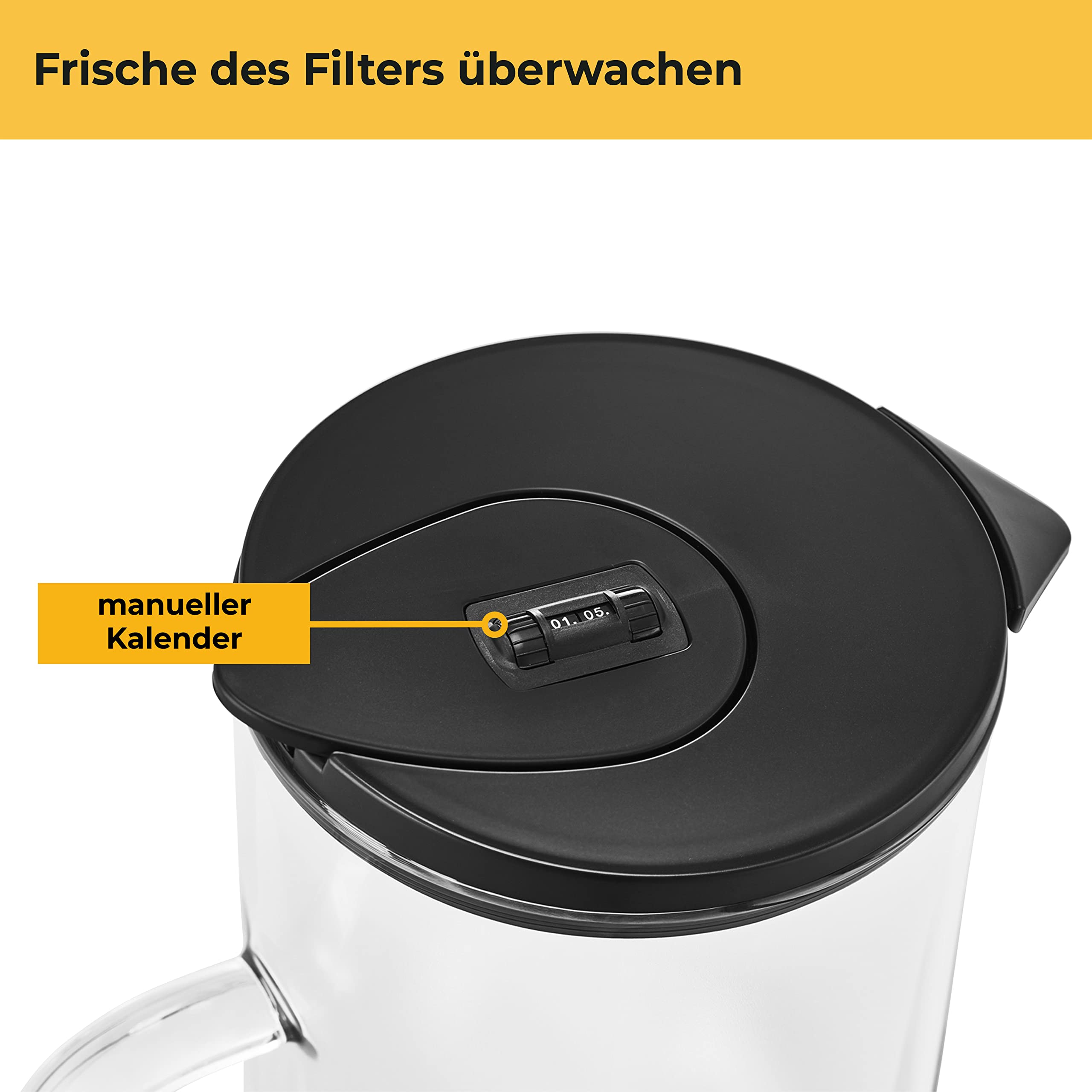 Wasserfilter Glas Kunststoff Transparent 2,7 Liter