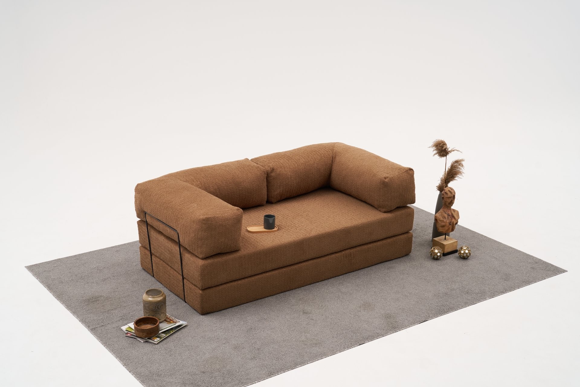 Comfort Schlafsofa 2-Sitzer Braun