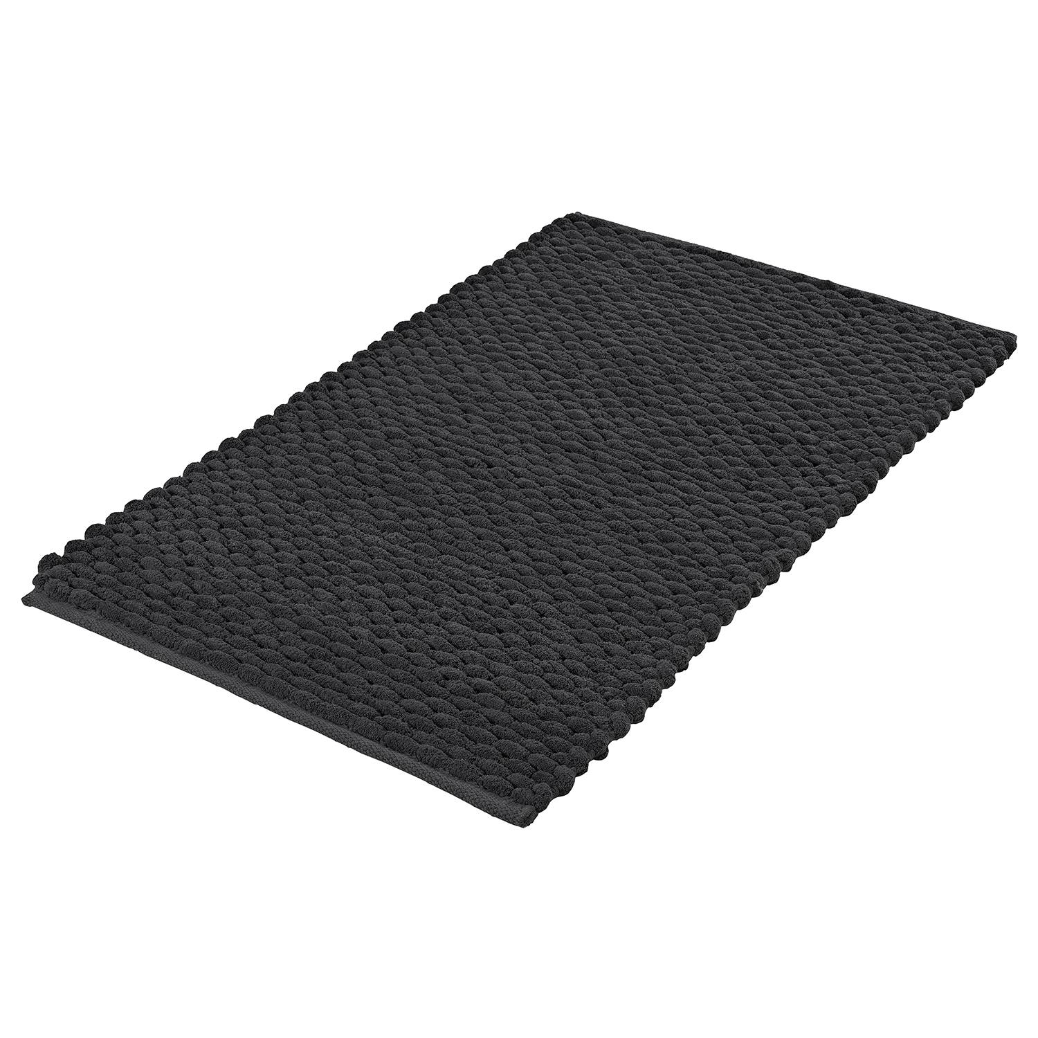 Bath mat Willow Cotton Polyester Anthracite 60 x 100 cm