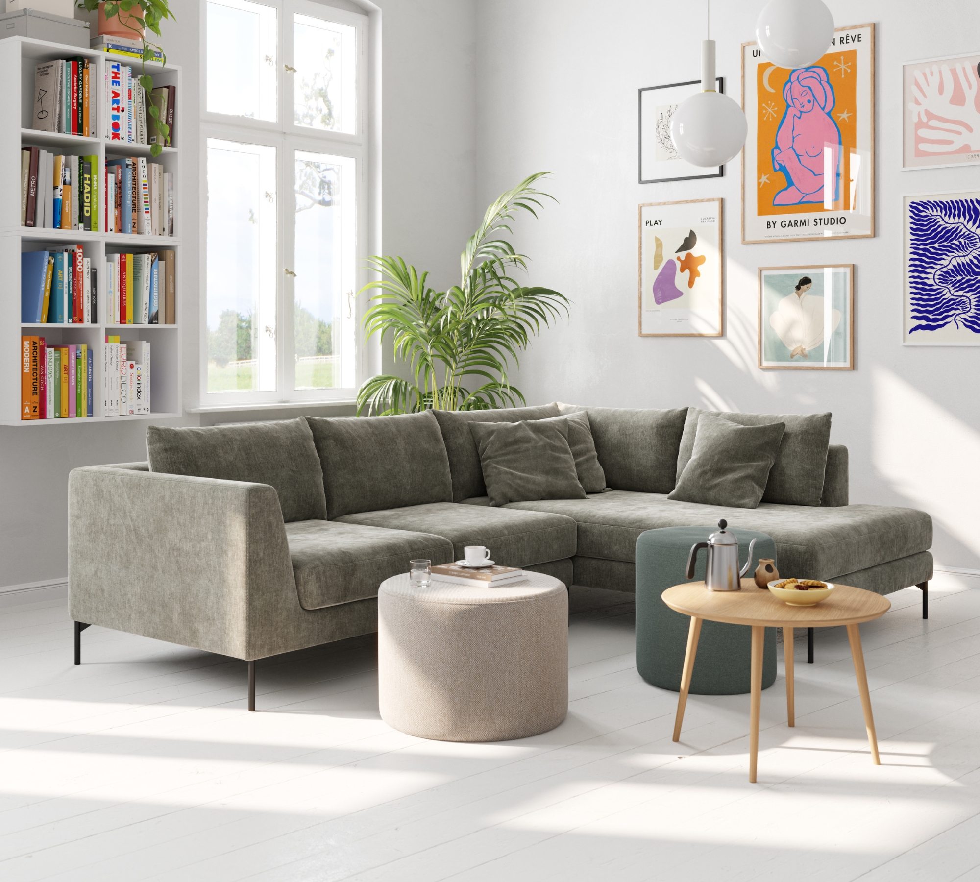 Noa Sofa Récamiere Links Planet Grey Green