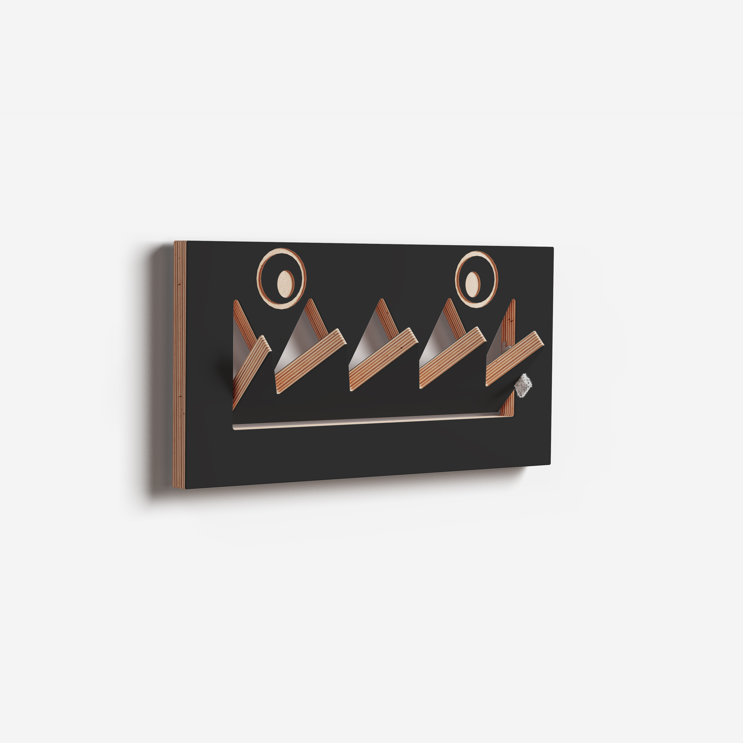 Fläpps Garderobe Monsterhäng Schwarz 40 x 20cm