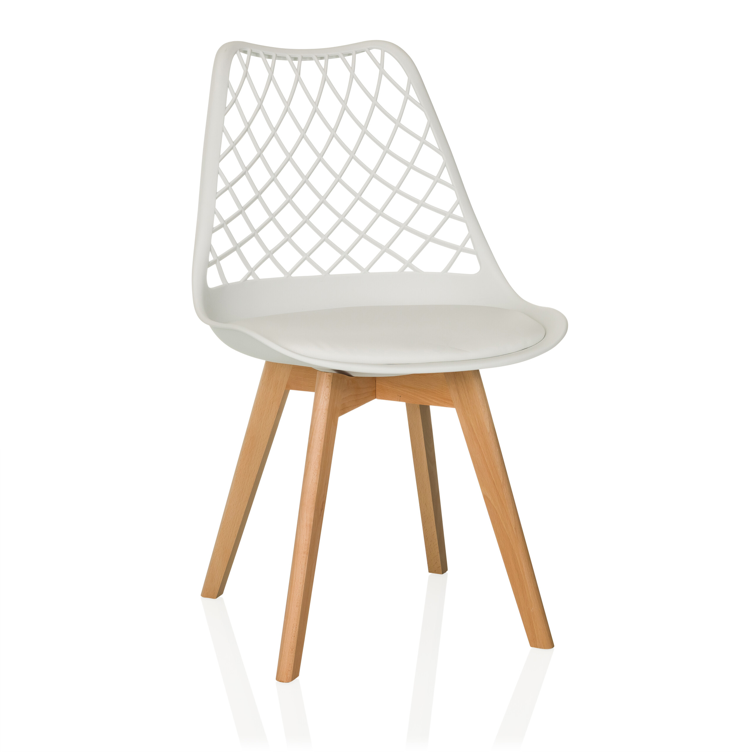 Visitor chair / Shell chair SCANDI HOL Plastic white hjh LIVING
