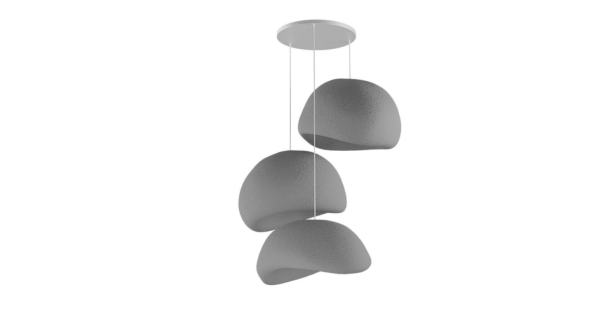 3-Flammig Wabi Sabi Kanso Beams Pendelleuchte Beton Grau