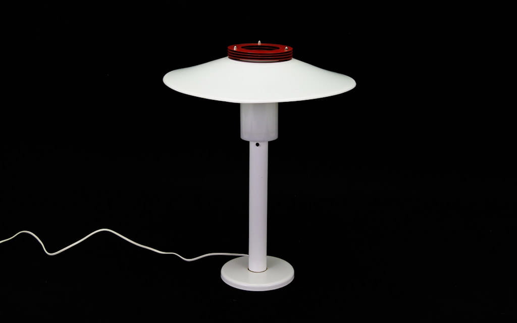 Vintage table lamp metal white 1960s