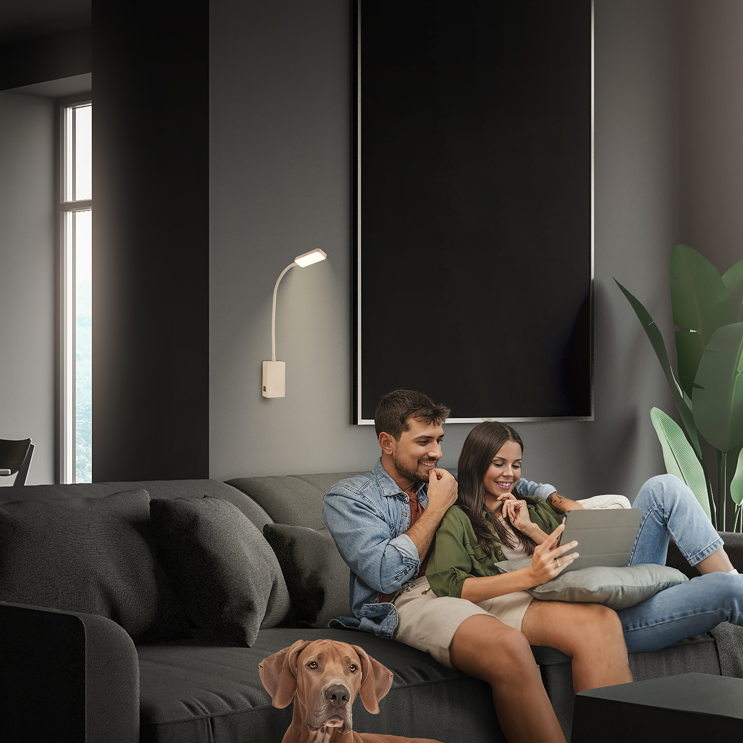 Cielo LED Wandleseleuchte Beige