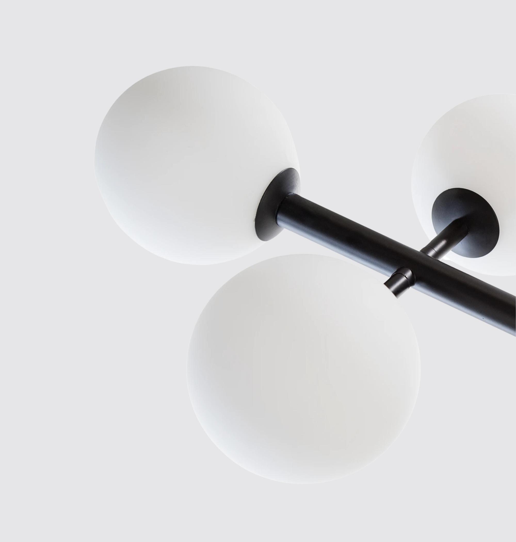 Ball lamp iron 6 glass lamps each 12cm diameter