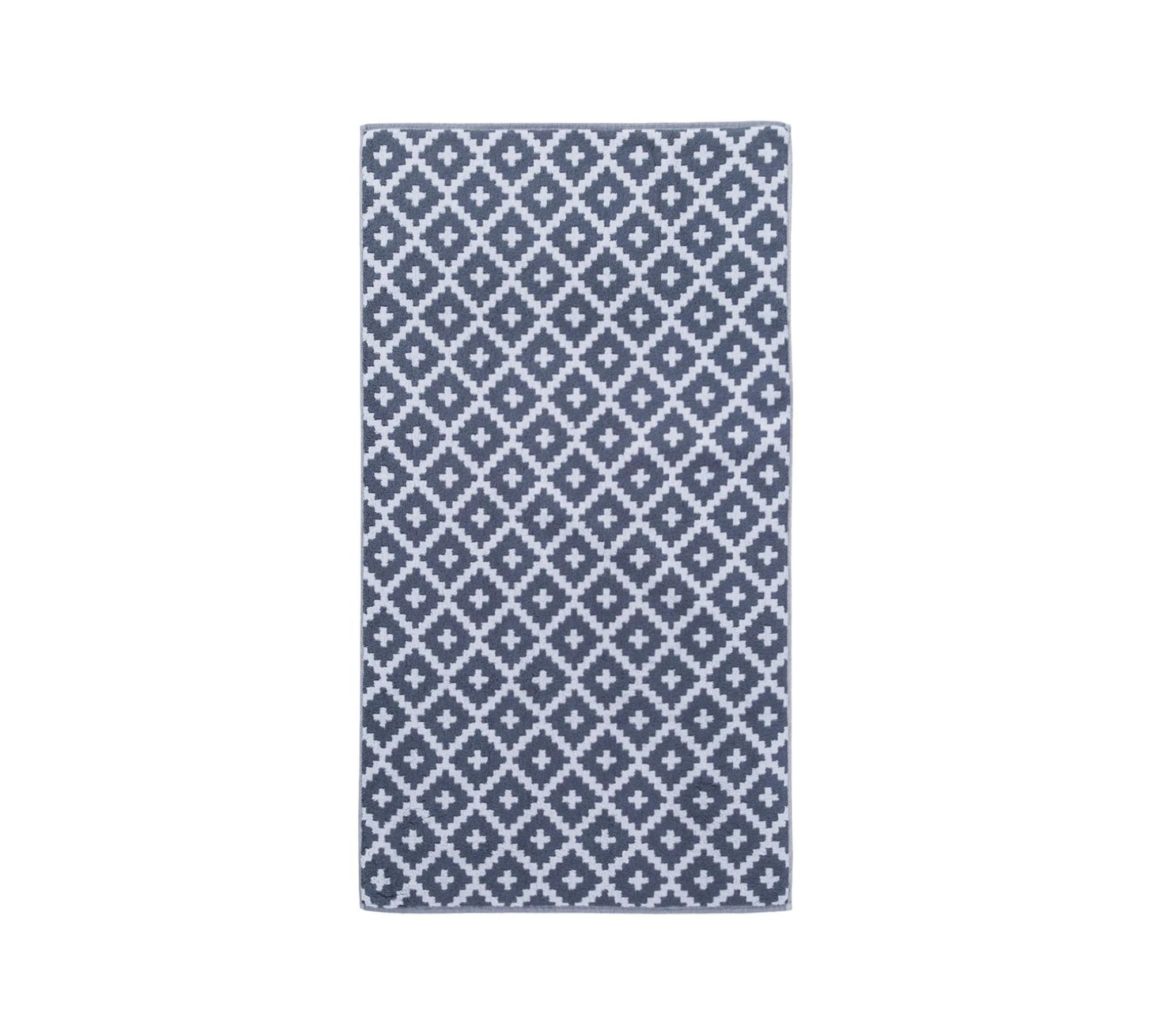 Badematte Frottee Blau Gemustert 67 x 120 cm