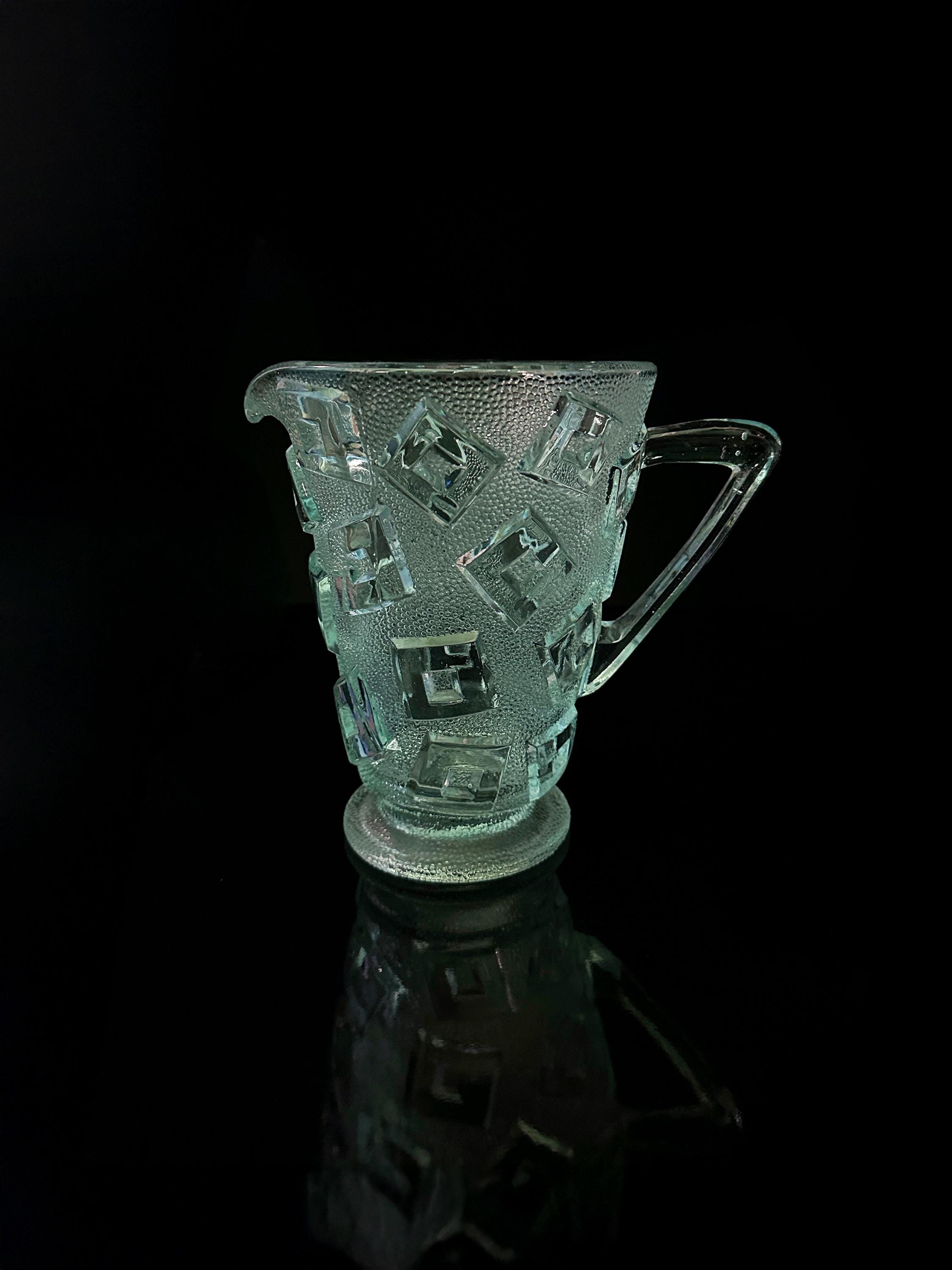 Vintage Art Deco Karaffe Pressglas 1930er Jahre