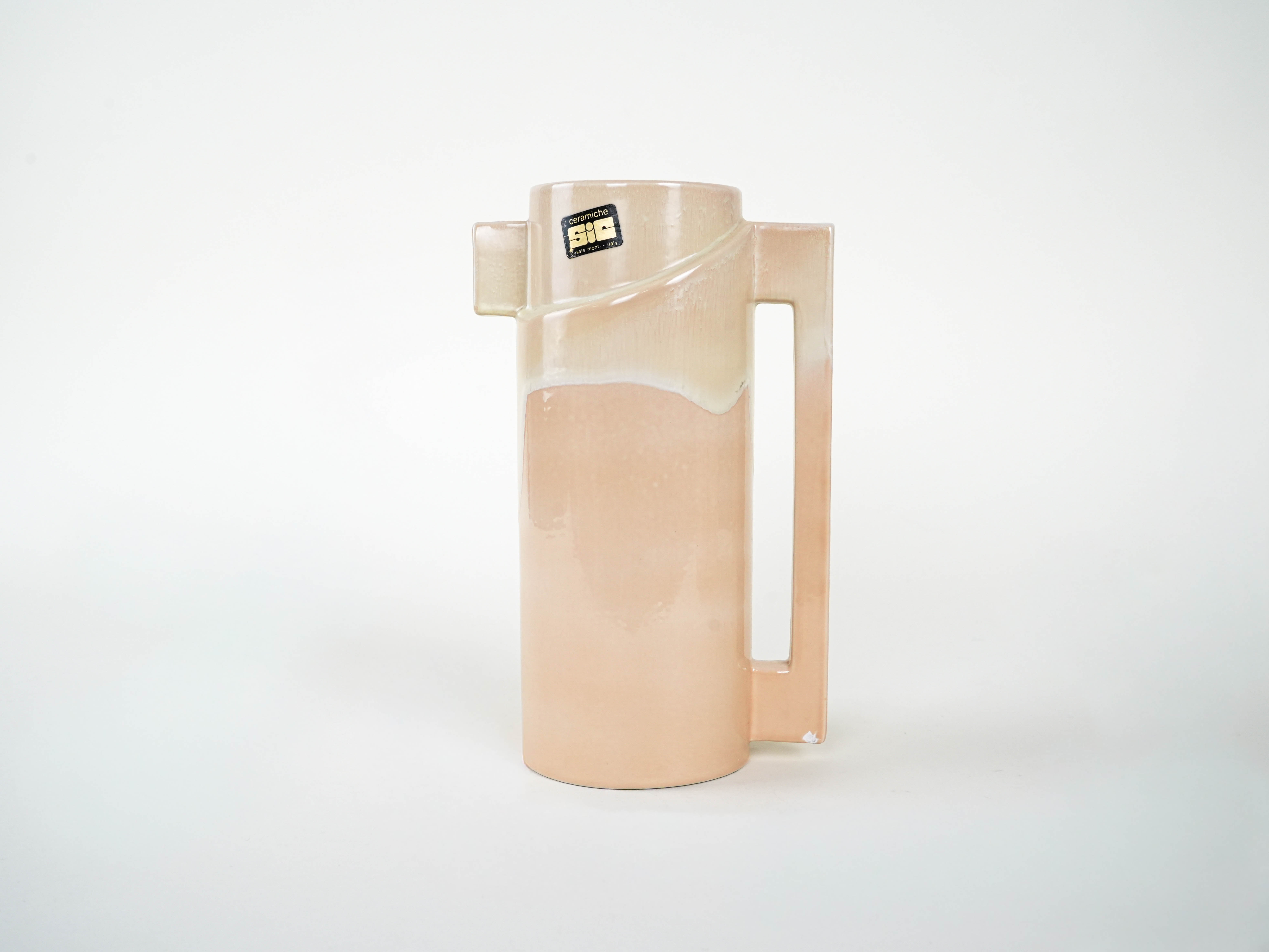 Keramikkrug und Tassenset Beige 1960er Jahre