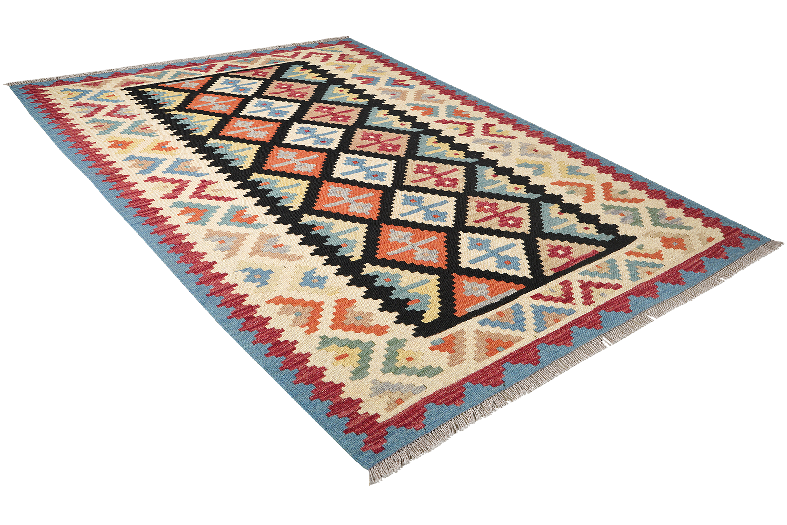 Kelim Gashgai Carpet Wool Black