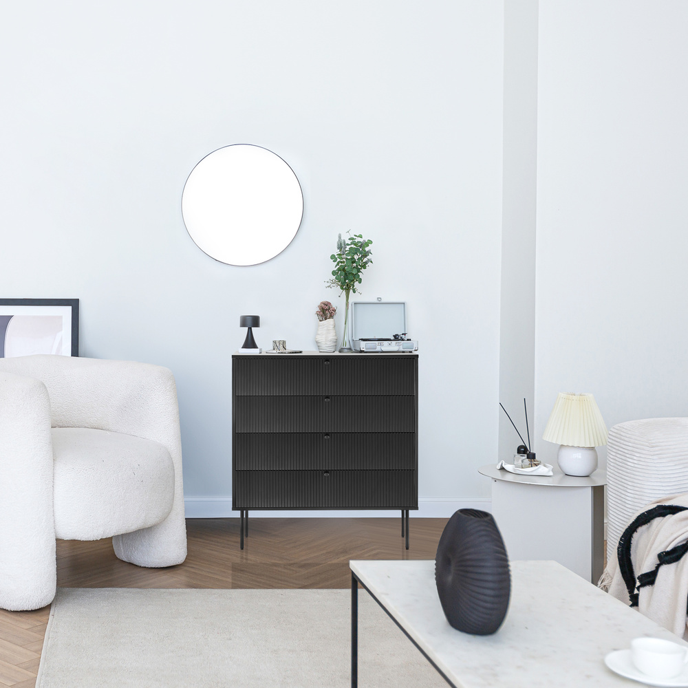 KARBY K Chest of drawers 4 drawers Wood Black