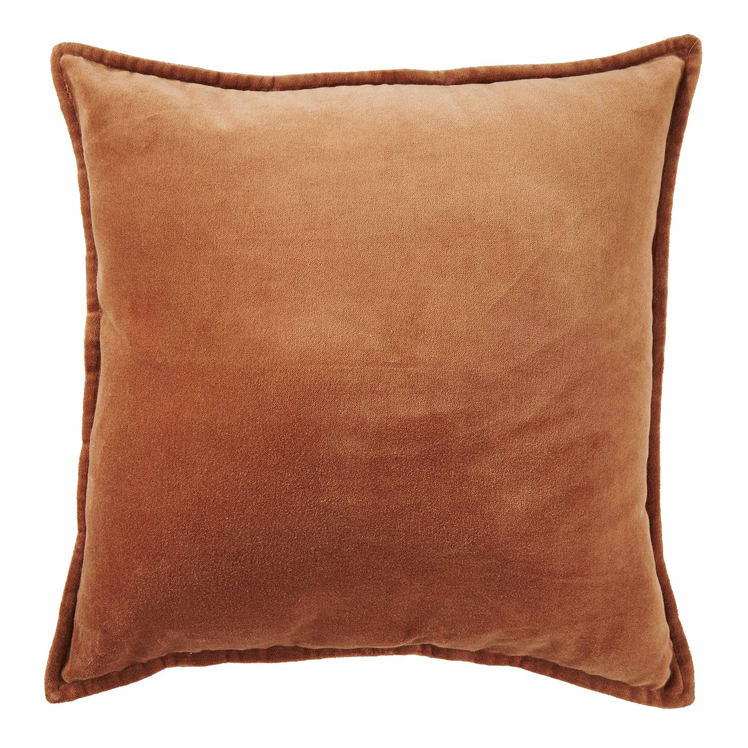 COTTON VELVET Dekokissen Baumwolle Hellbraun 45 x 45 cm