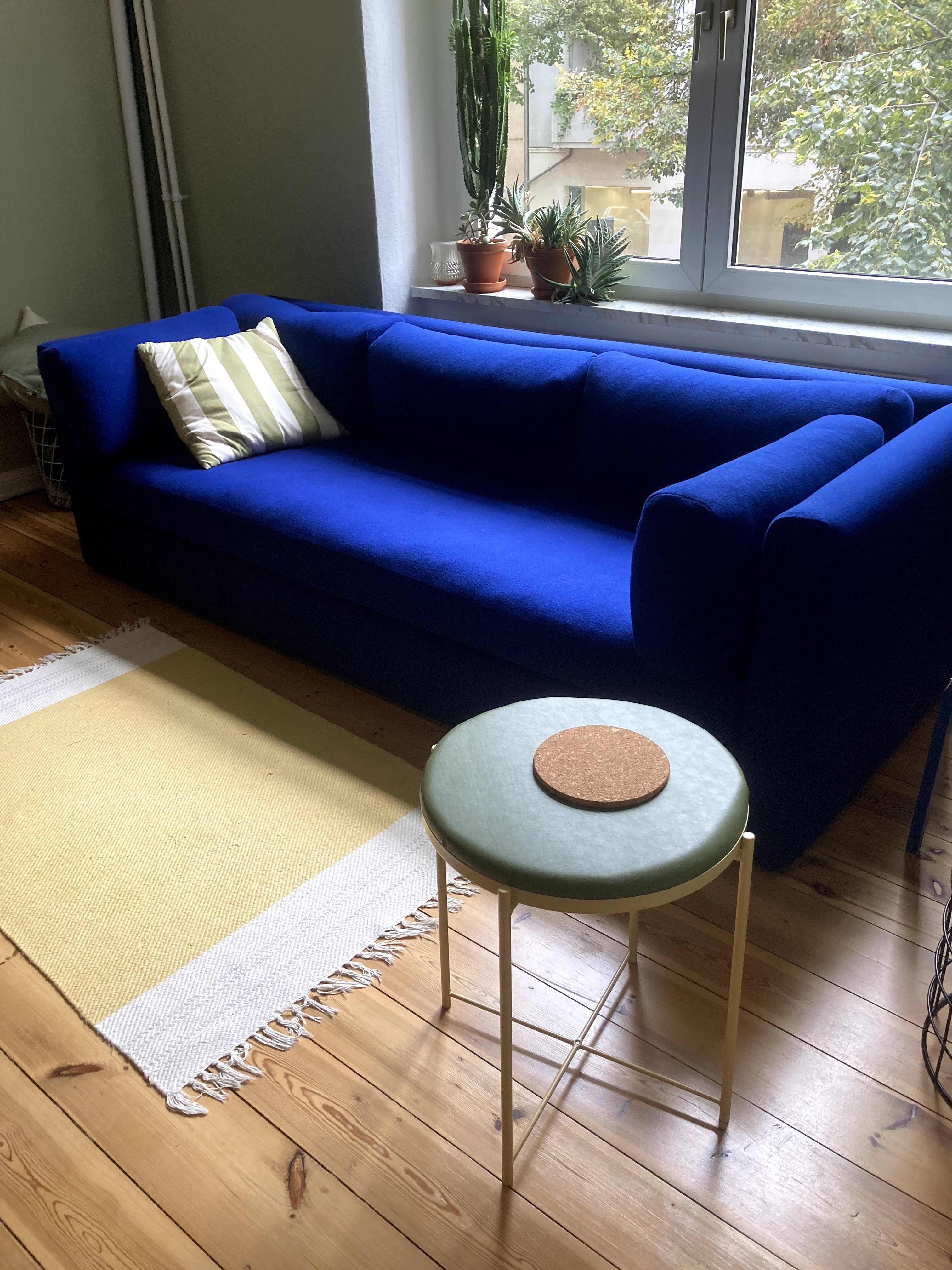 Hackney Sofa 3-Sitzer Wolle Blau