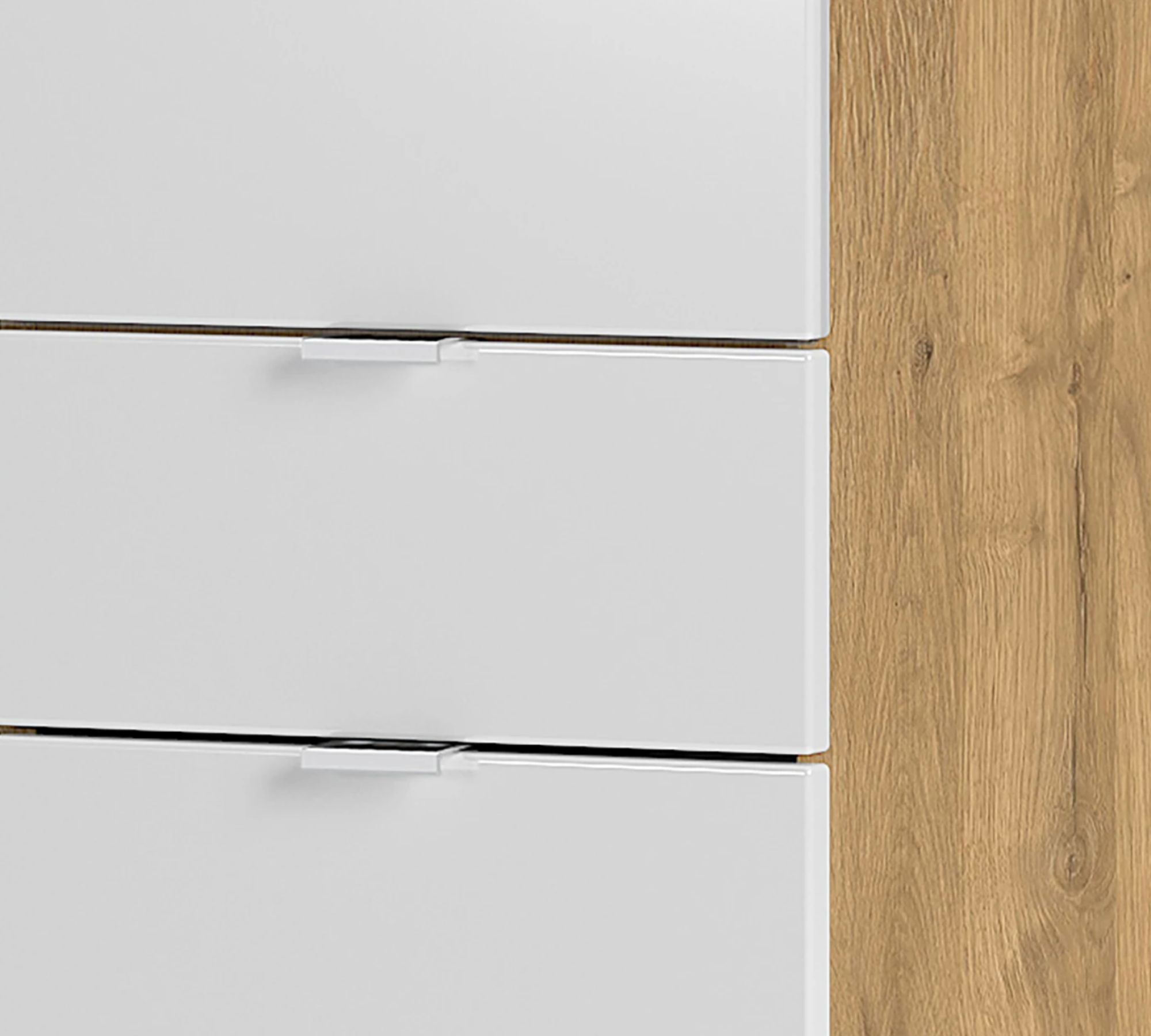 Midischrank Eichendekor Weiß