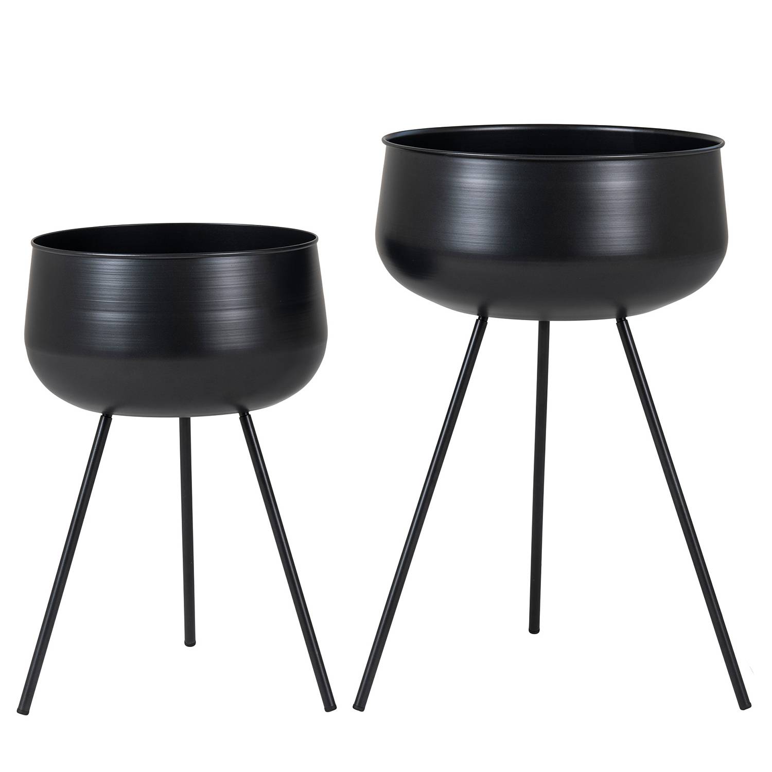 2x Ardola Blumentopf Stahl Schwarz