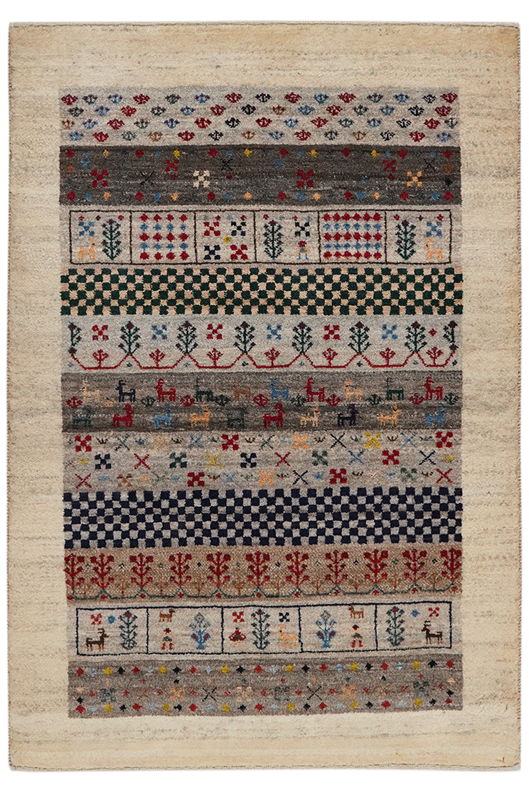 Rizbaf Gabbeh Carpet Wool Multicolored