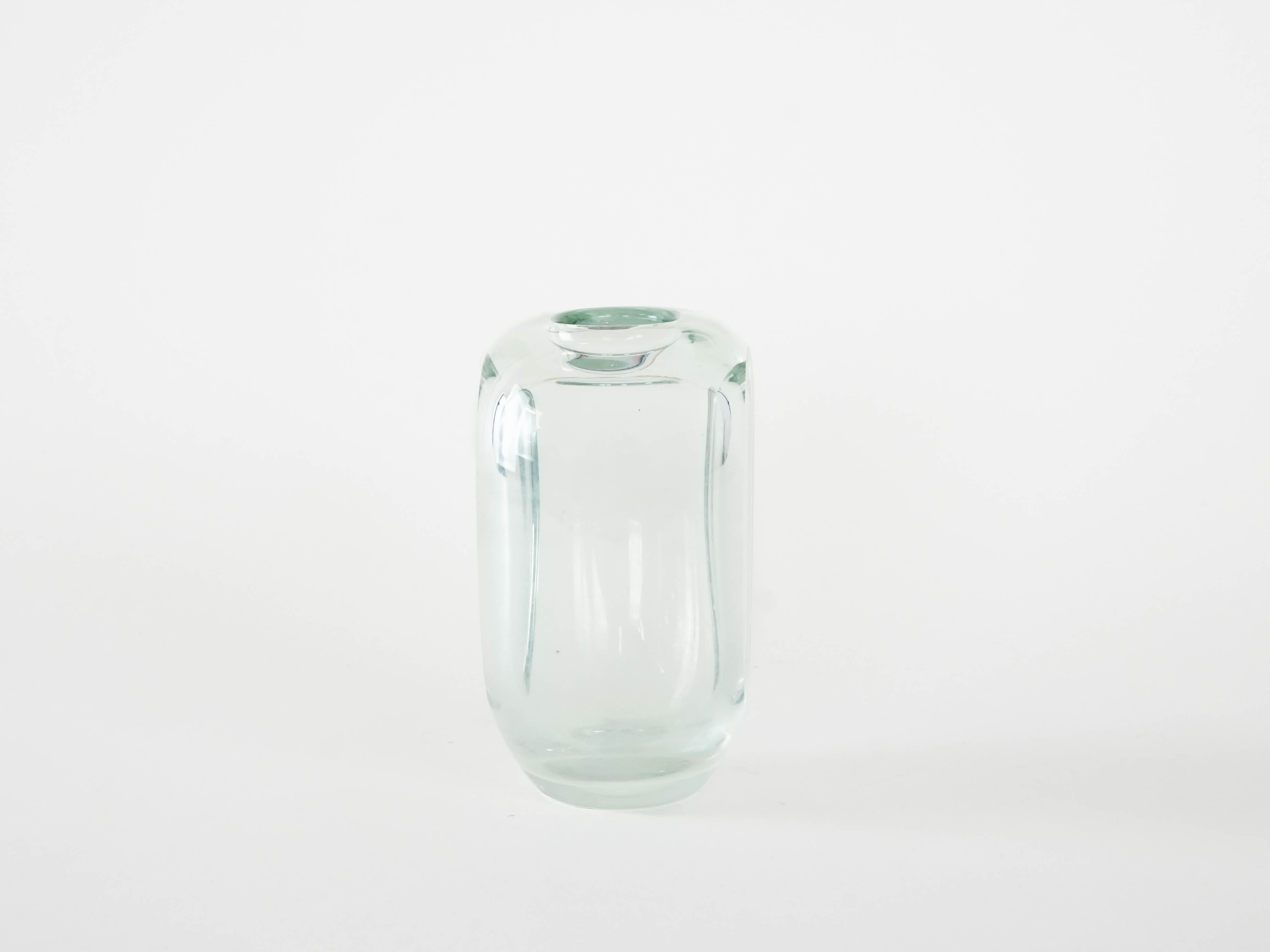 Gl Vase Transparent 1960er Jahre