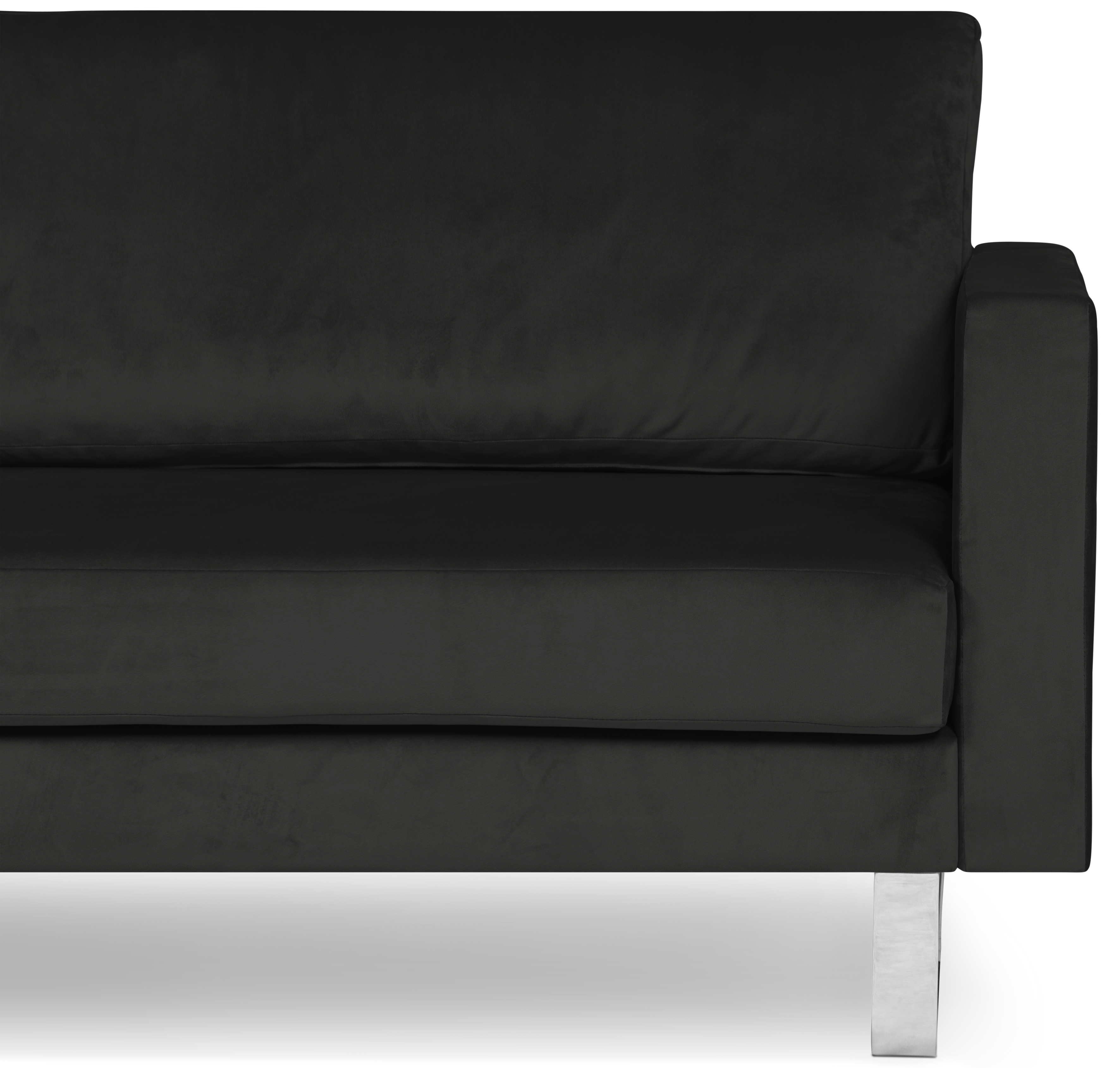 Portobello Sofa 3-Sitzer Samt Metall Schwarz