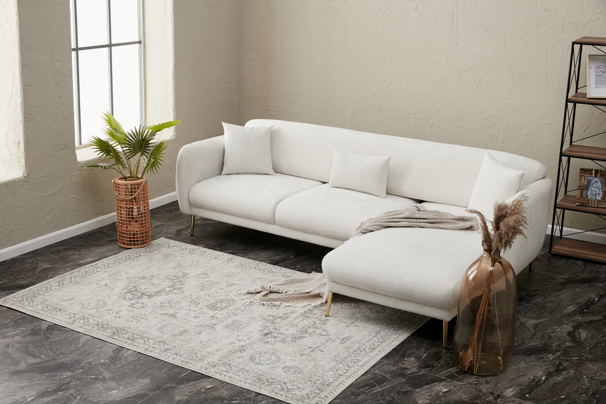 Simena Sofa Récamiere Rechts Creme