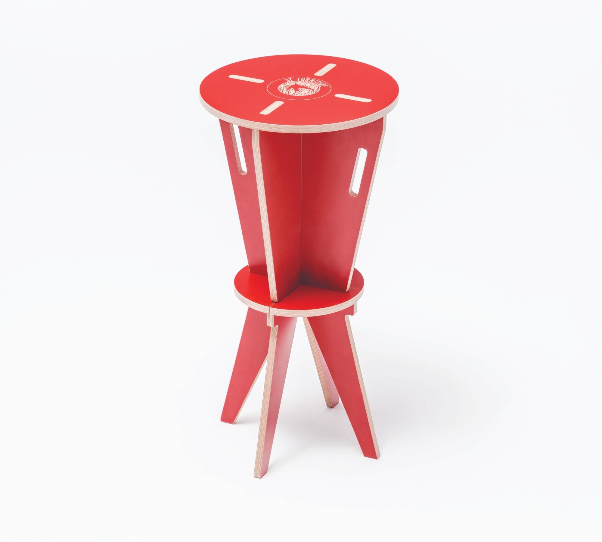 Hocker aus Handarbeit ST Stool Rot