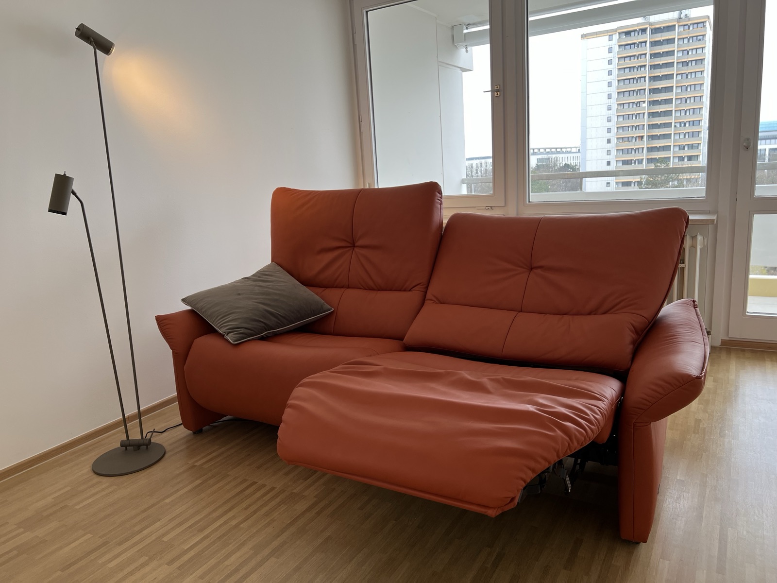 6001 Sofa 2-Sitzer Elektrisch Leder Orange