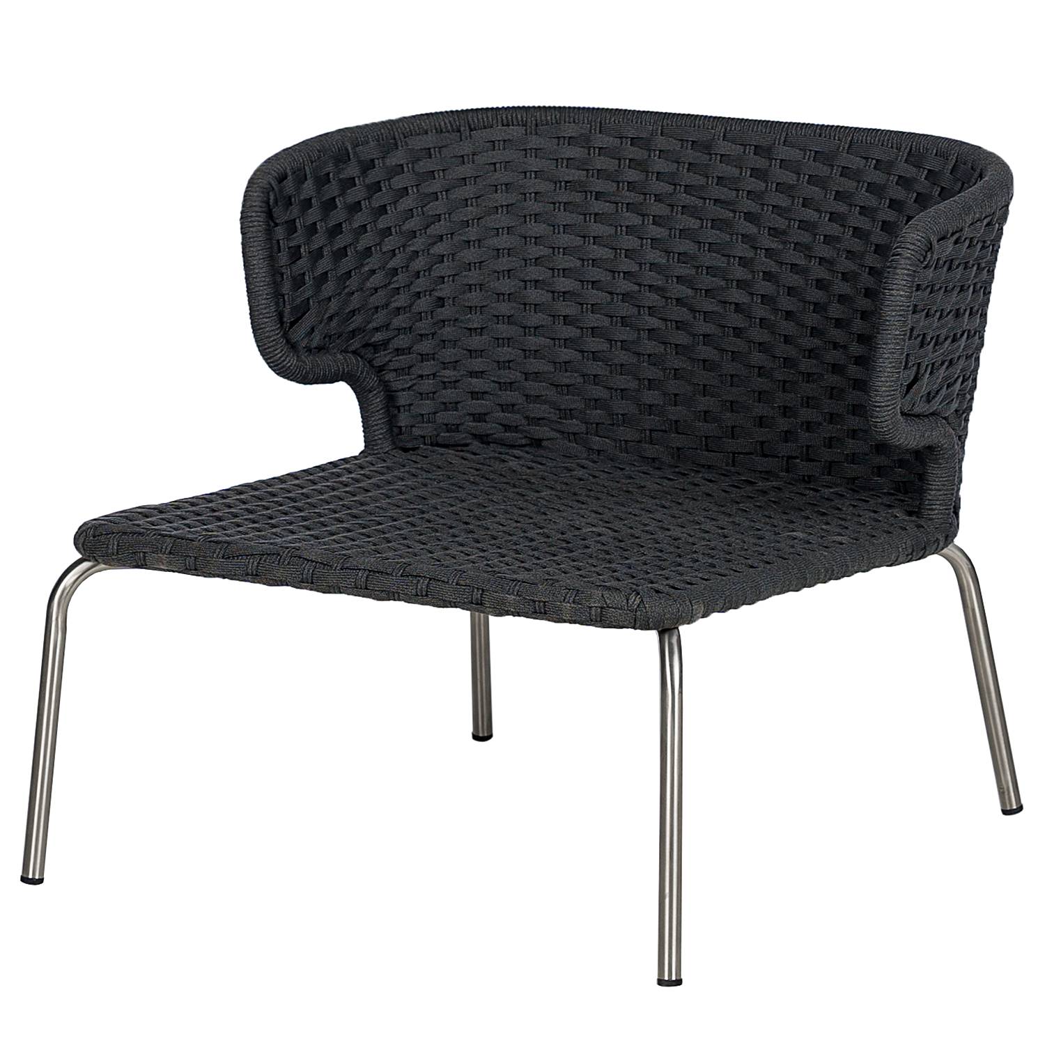 Desha Garten-Loungesessel Polyester Edelstahl Schwarzgrau