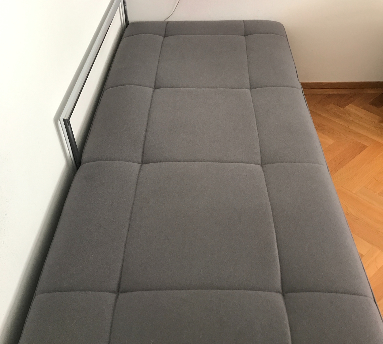 Day Bed Textil Stahl Grau