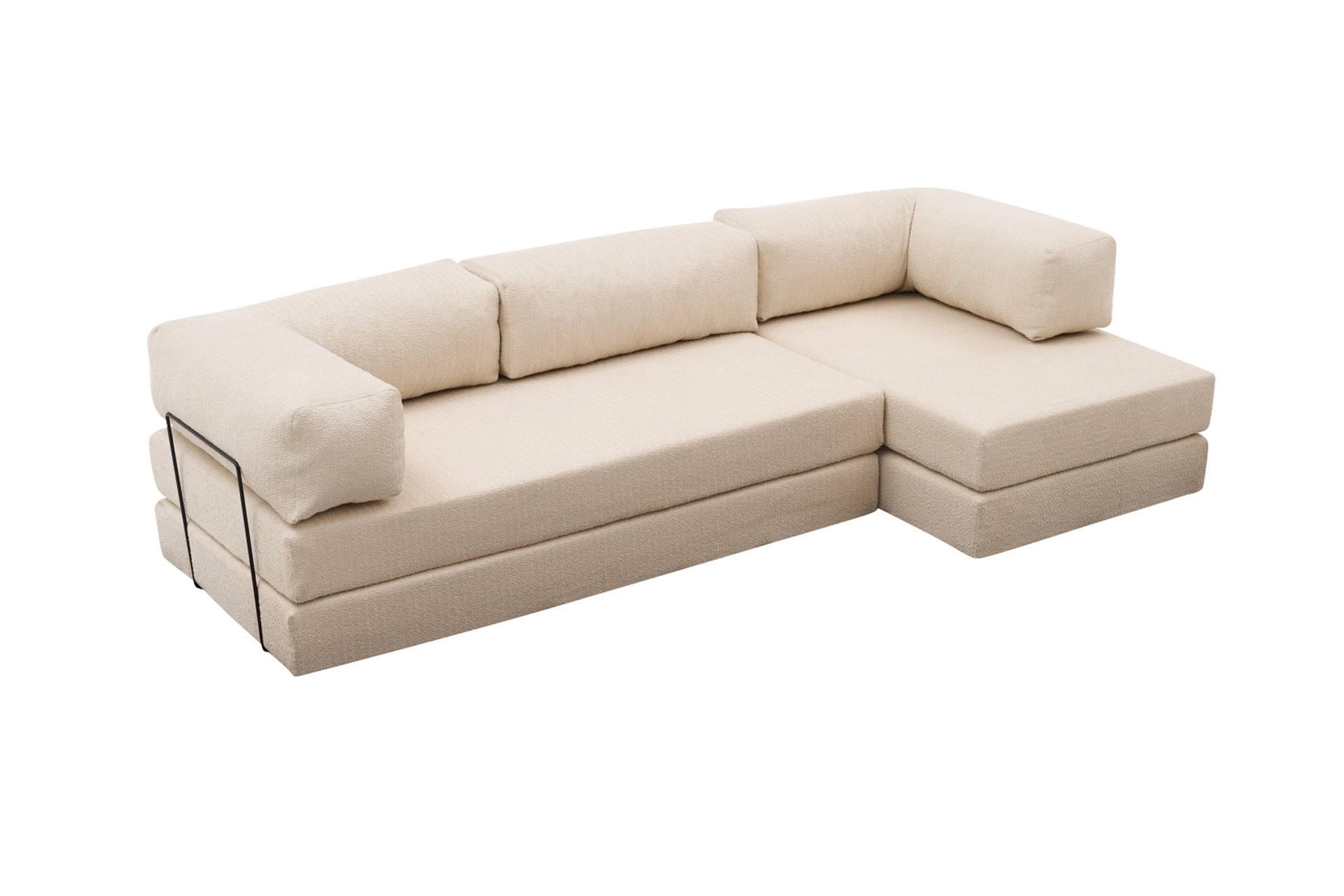 Comfort Schlafsofa Récamiere Rechts Creme