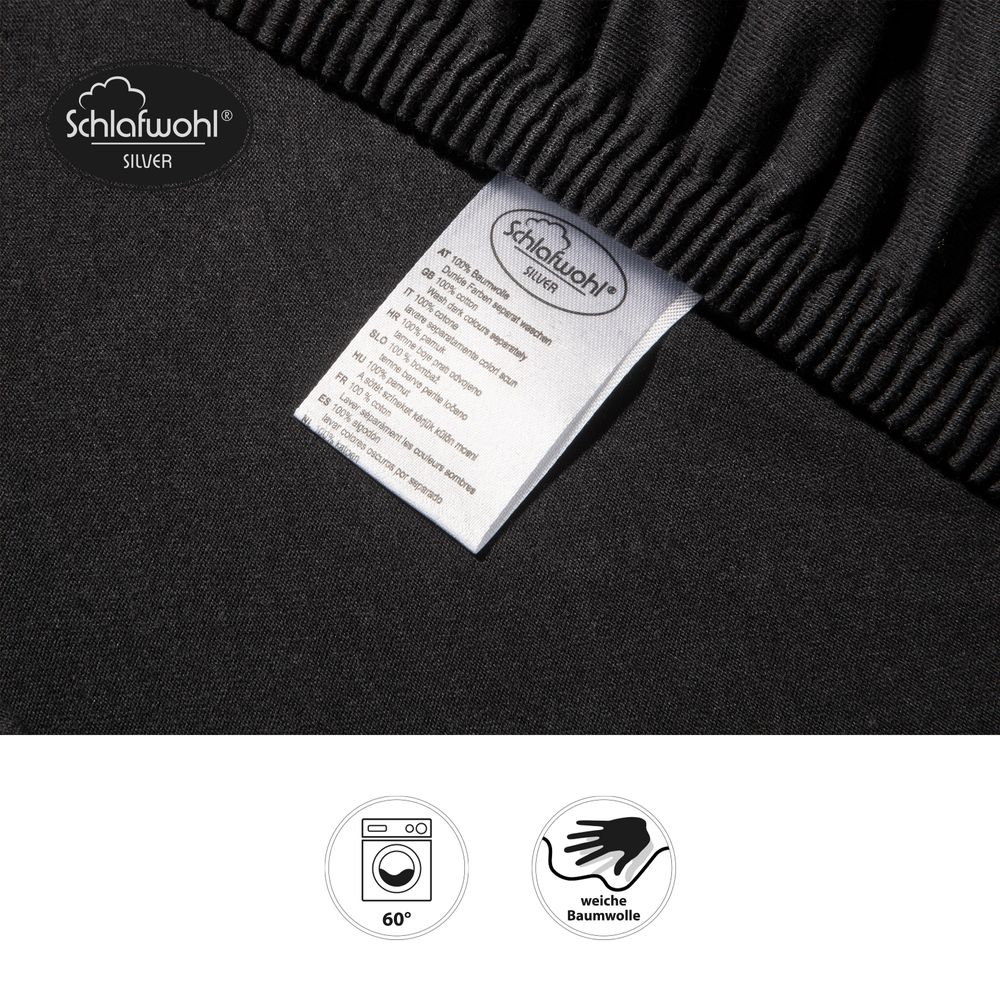 Spannleintuch für Boxspringbett aus Baumwolle Schwarz