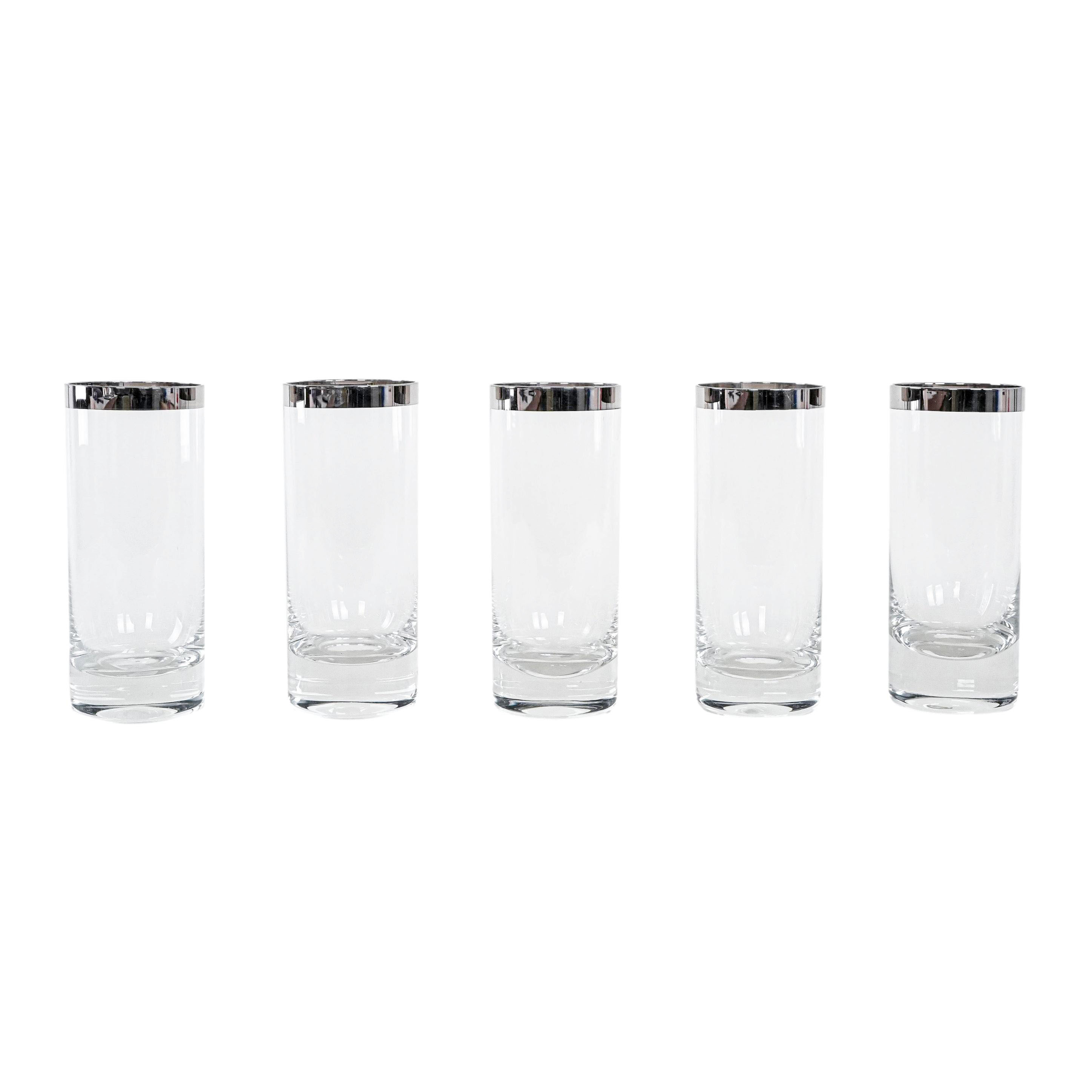 Glass Set Hollywood Regency Style Transparent 1970s